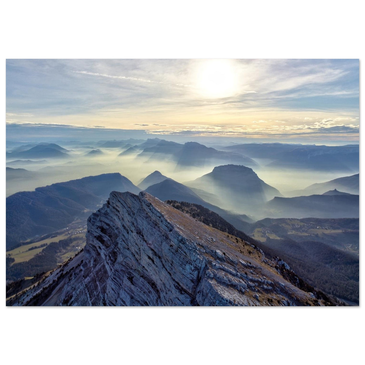 Photo de Chamechaude et de ses falaises en Chartreuse — Fotodruck auf mattem Alu-Dibond