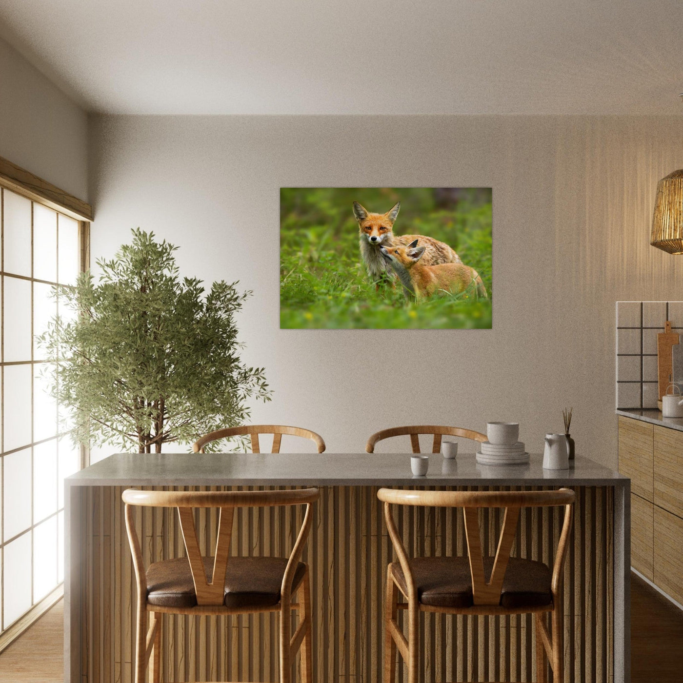 Simulation d’un tableau AluArtMountains dans un intérieur