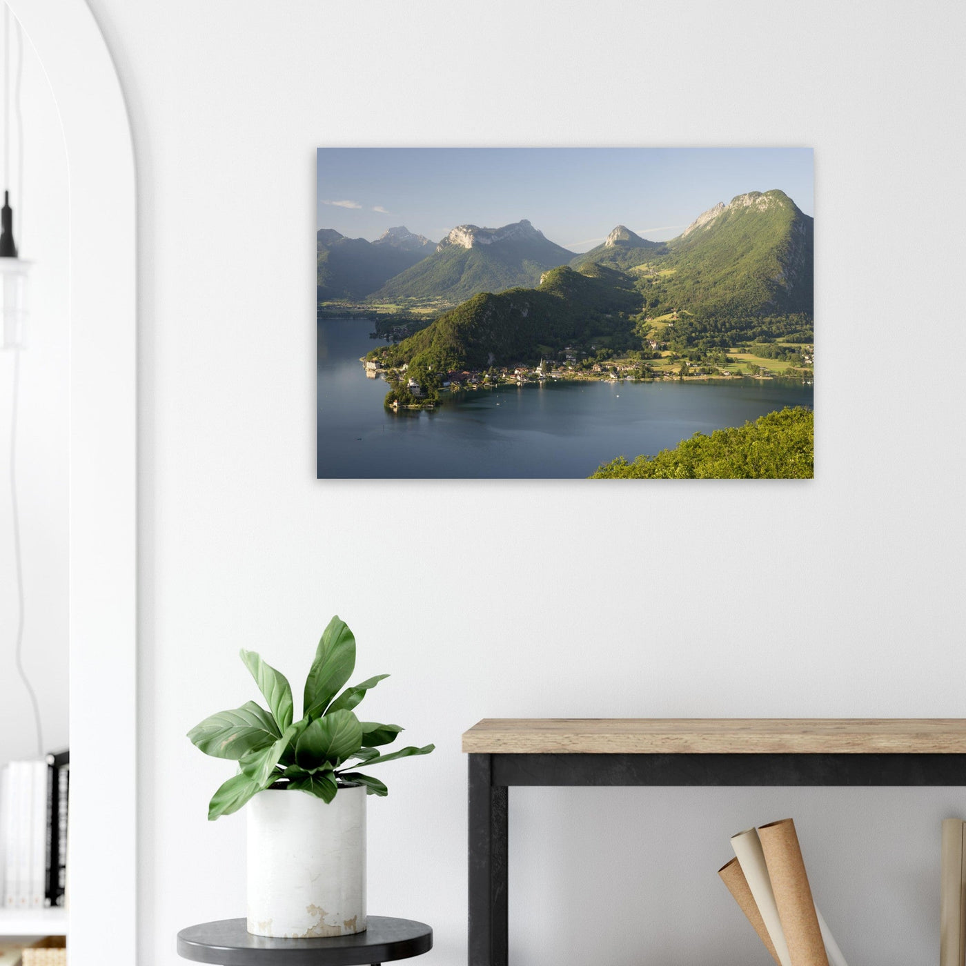 Simulation d’un tableau AluArtMountains dans un intérieur