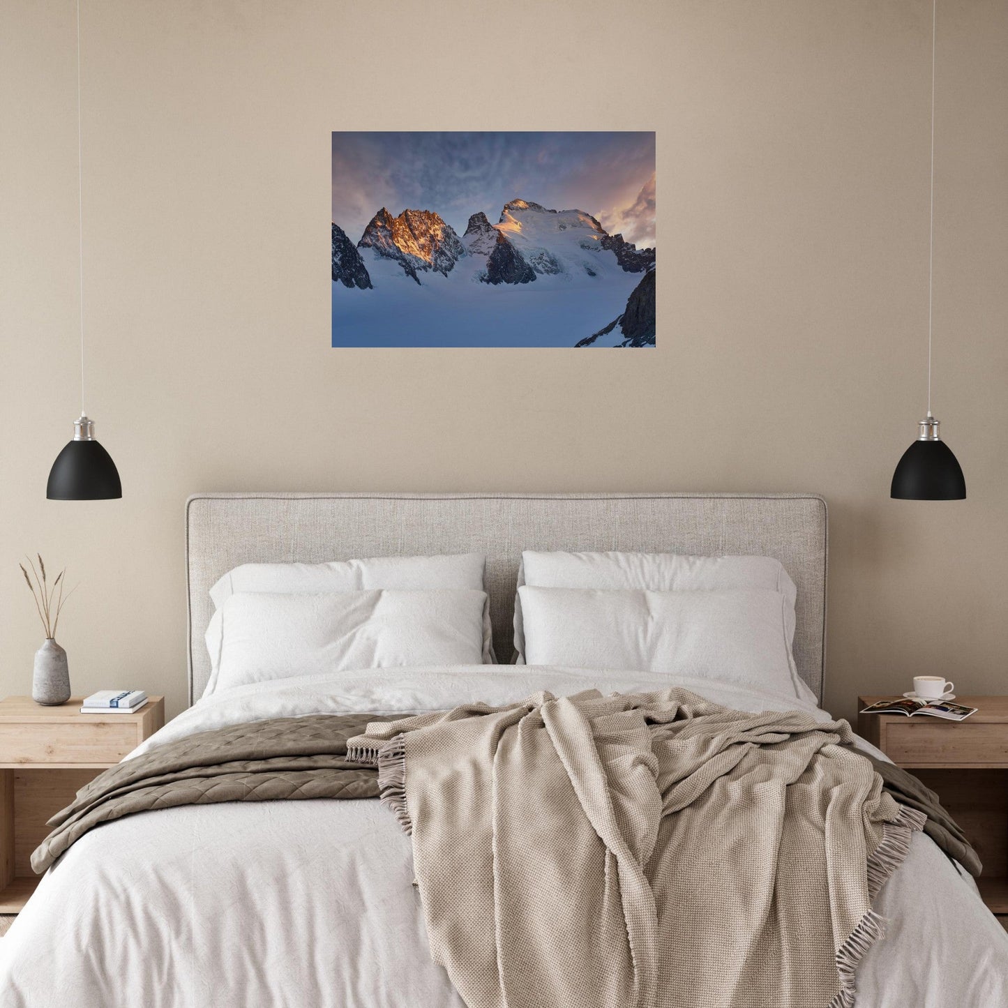 Photo de la Barre des Écrins au lever du soleil — tableau photo paysage de montagne en Alu Dibond, fabrication française