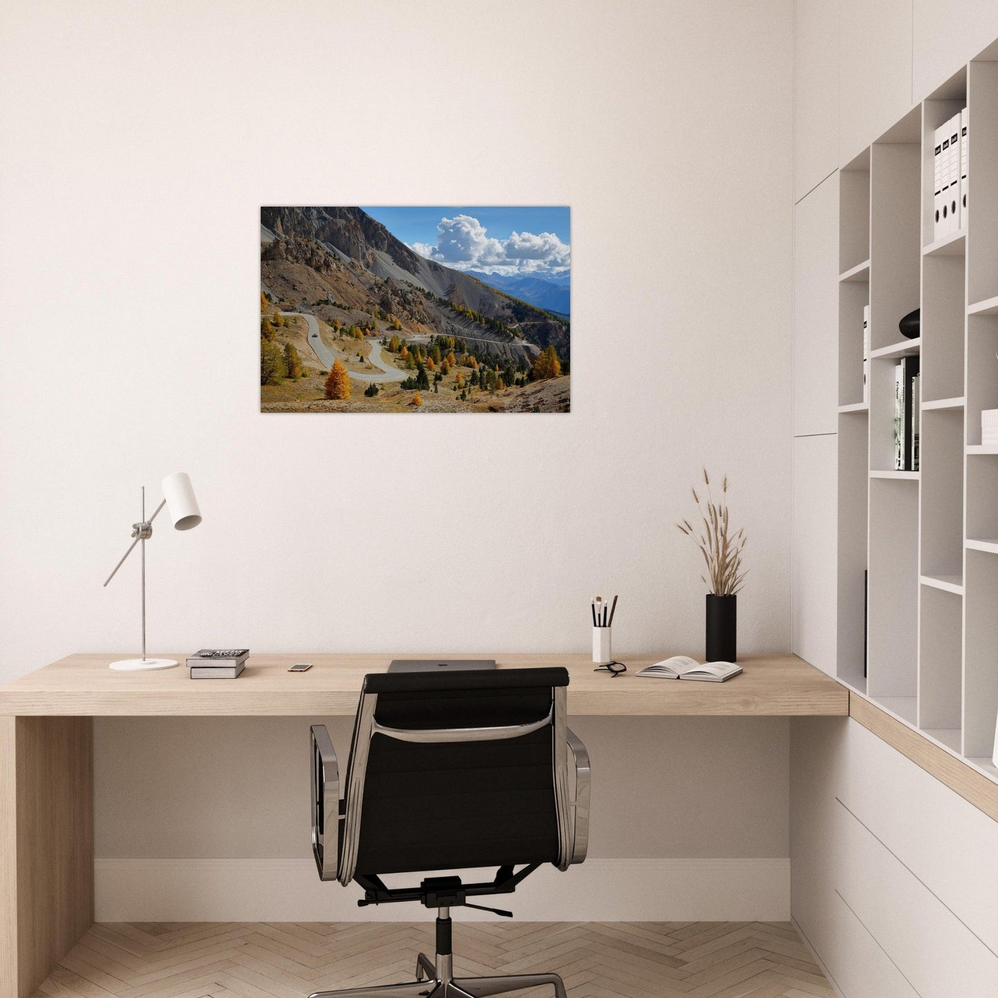 Photo of the Casse Déserte at the Col d'Izoard in autumn — photo print on matte aluminium Dibond