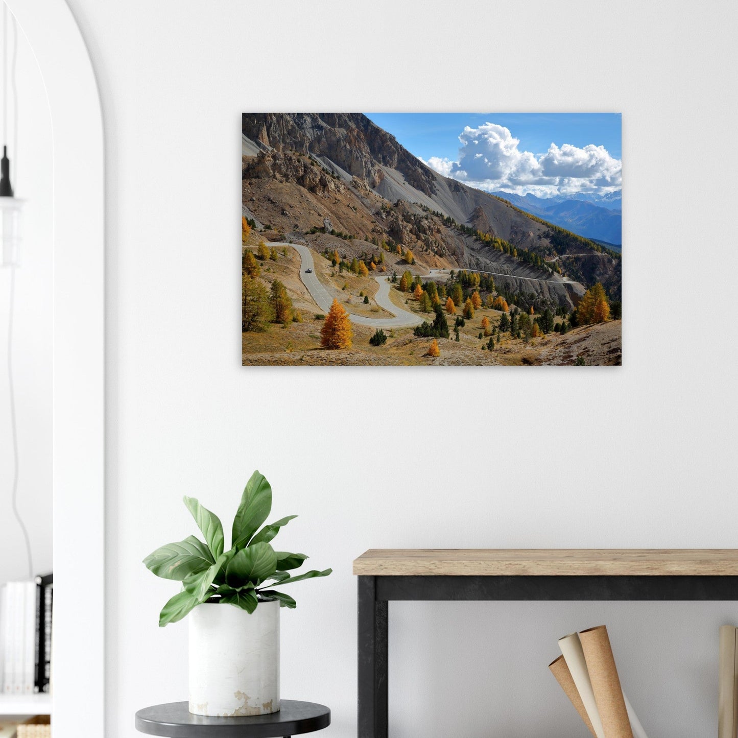 Photo of the Casse Déserte at the Col d'Izoard in autumn — photo print on matte aluminium Dibond