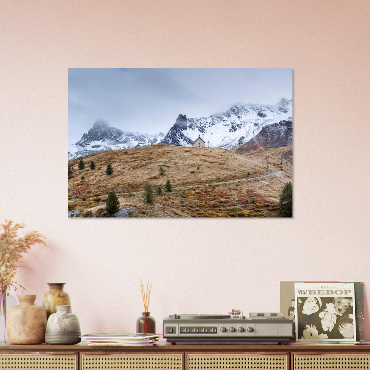 Photo de la chapelle de Clausis dans le Queyras — tableau photo paysage de montagne en Alu Dibond, fabrication française