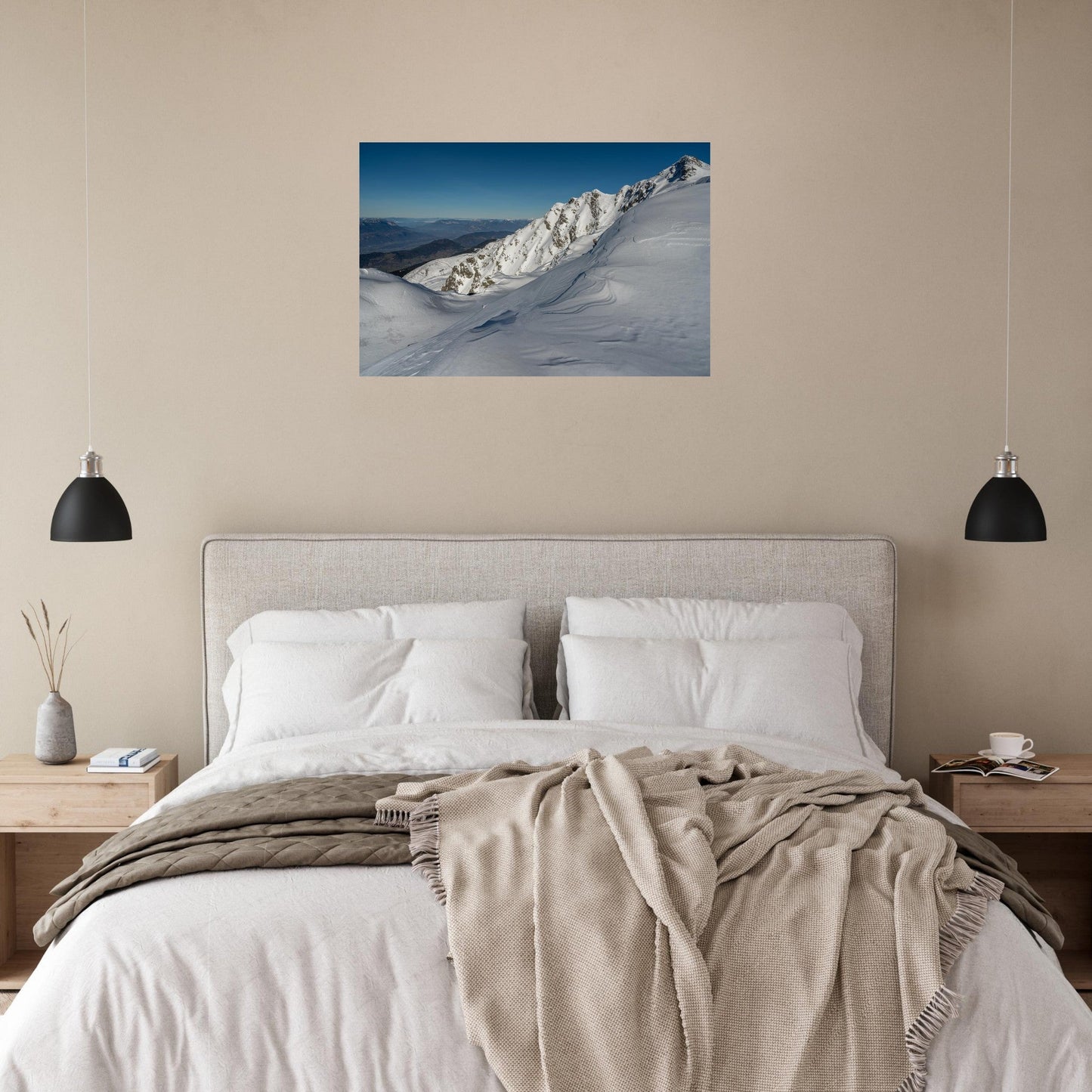 Photo de la Cime de la Jasse enneigée dans Belledonne — tableau photo paysage de montagne en Alu Dibond, fabrication française