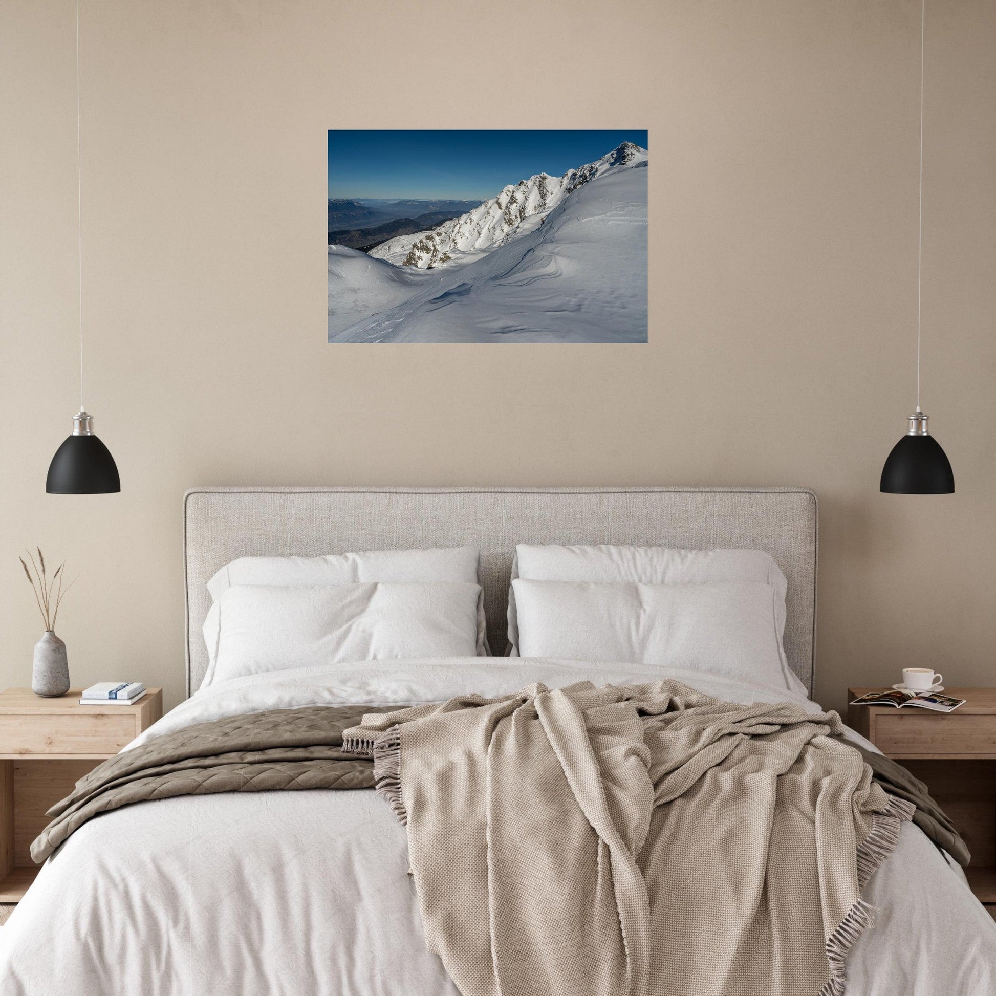 Photo de la Cime de la Jasse enneigée dans Belledonne — tableau photo paysage de montagne en Alu Dibond, fabrication française