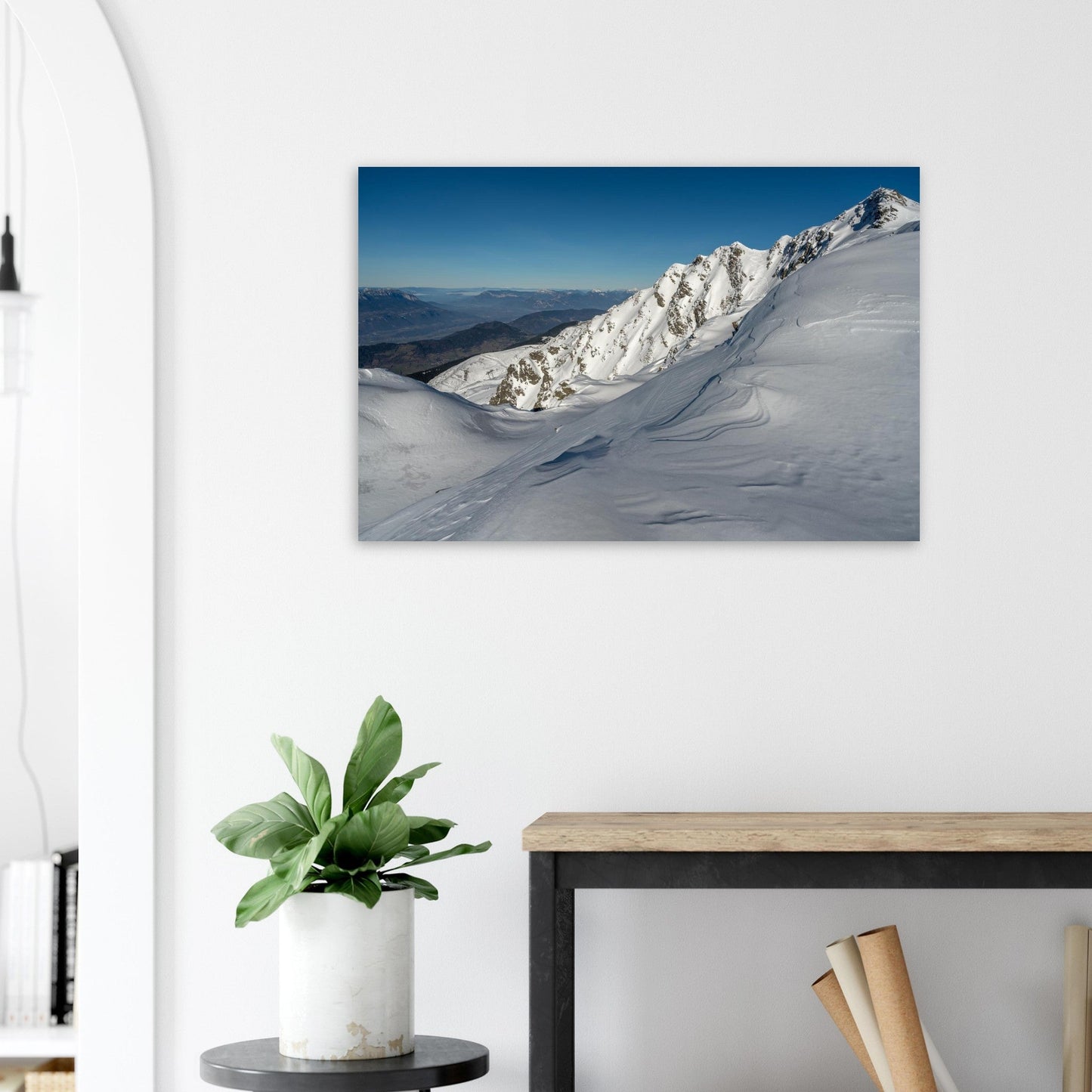 Photo de la Cime de la Jasse enneigée dans Belledonne — tableau photo paysage de montagne en Alu Dibond, fabrication française
