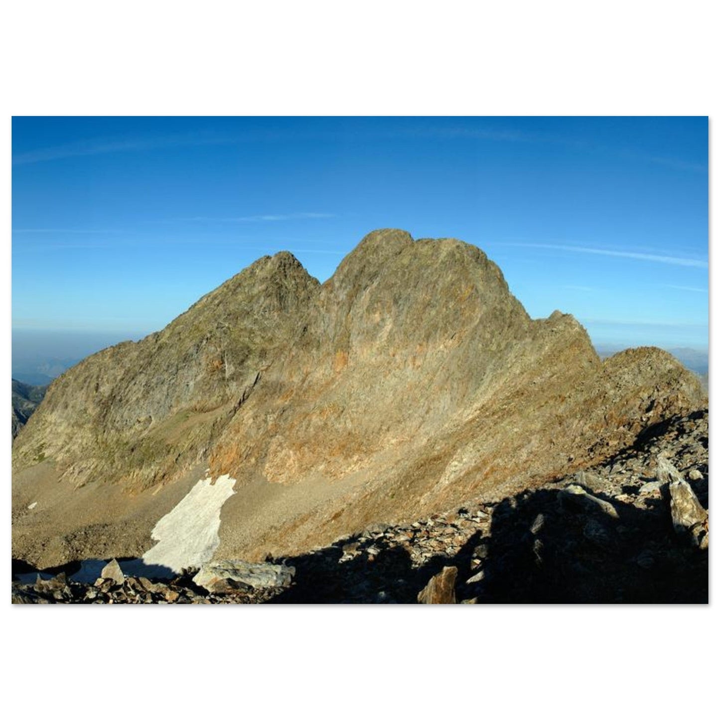 Tableau photo de la cime du Gélas dans le parc national du Mercantour sur aluminium Dibond mat, format 70 × 100 cm