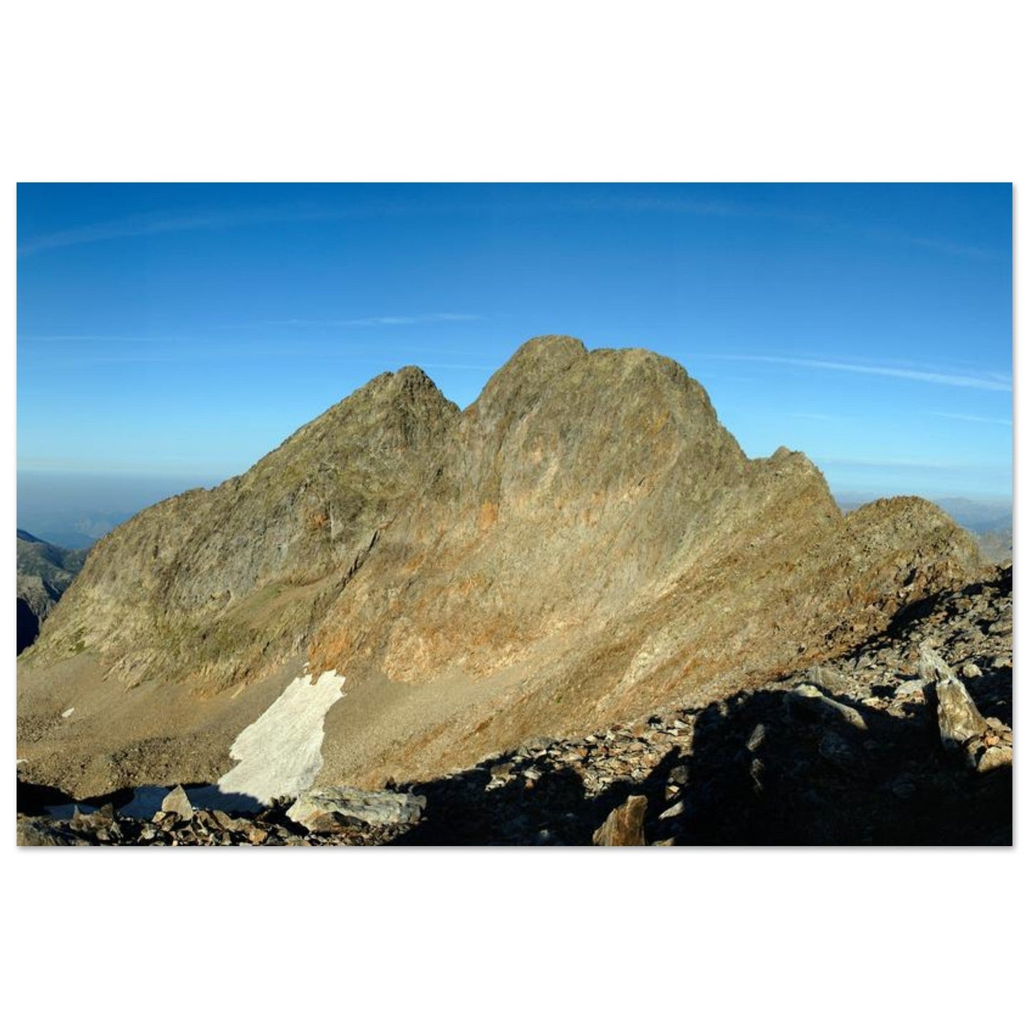 Tableau photo de la cime du Gélas dans le parc national du Mercantour sur aluminium Dibond mat, format 60 × 90 cm