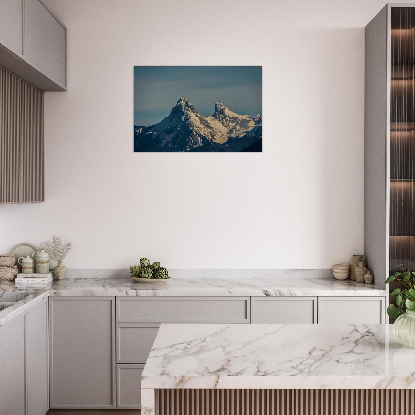 Photo de la Dent d’Oche et du Château d’Oche en hiver — tableau photo paysage de montagne en Alu Dibond