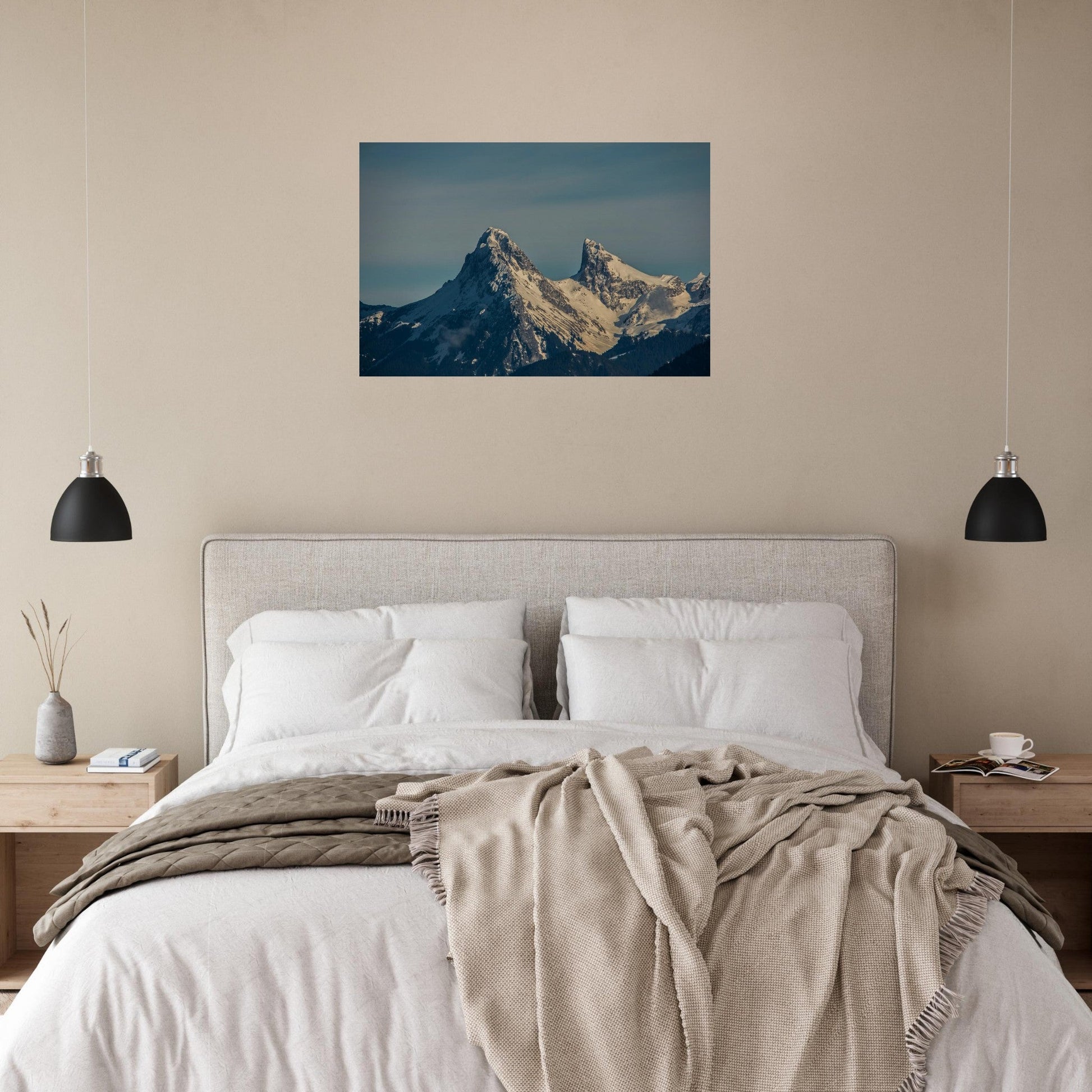 Photo de la Dent d’Oche et du Château d’Oche en hiver — tableau photo paysage de montagne en Alu Dibond
