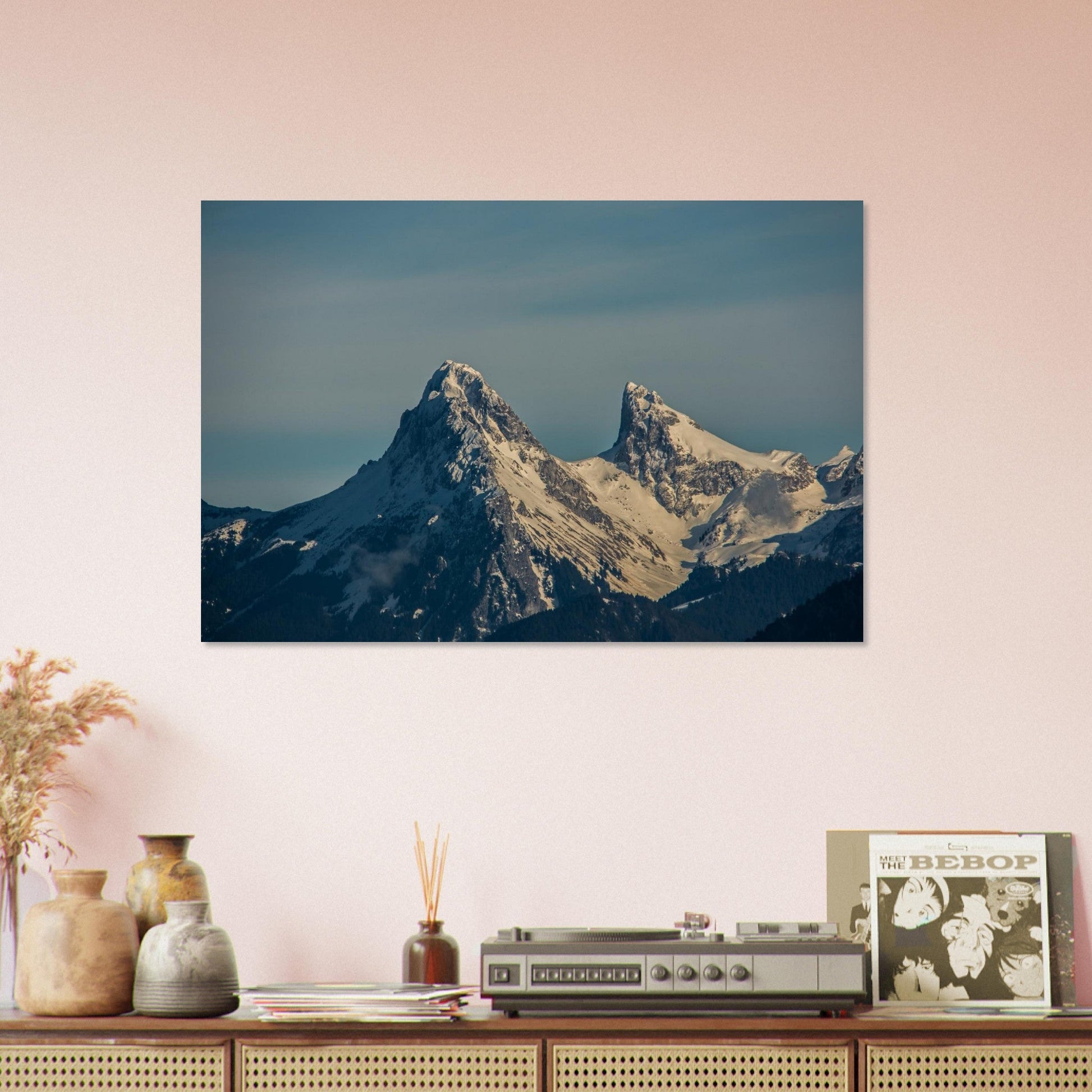 Photo de la Dent d’Oche et du Château d’Oche en hiver — tableau photo paysage de montagne en Alu Dibond