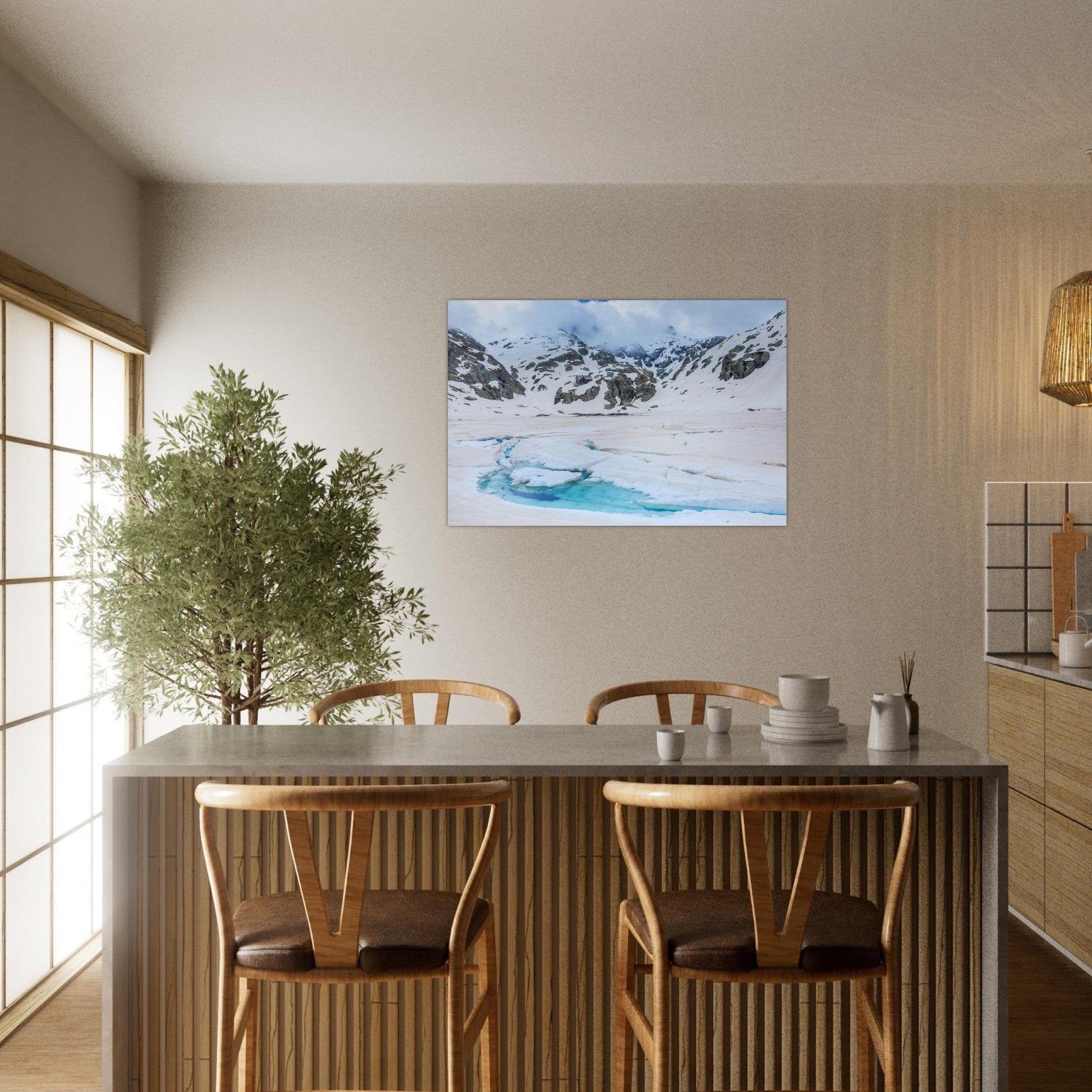 Photo de la fonte des neiges près du lac de la Fous — tableau photo paysage de montagne en Alu Dibond, fabrication française