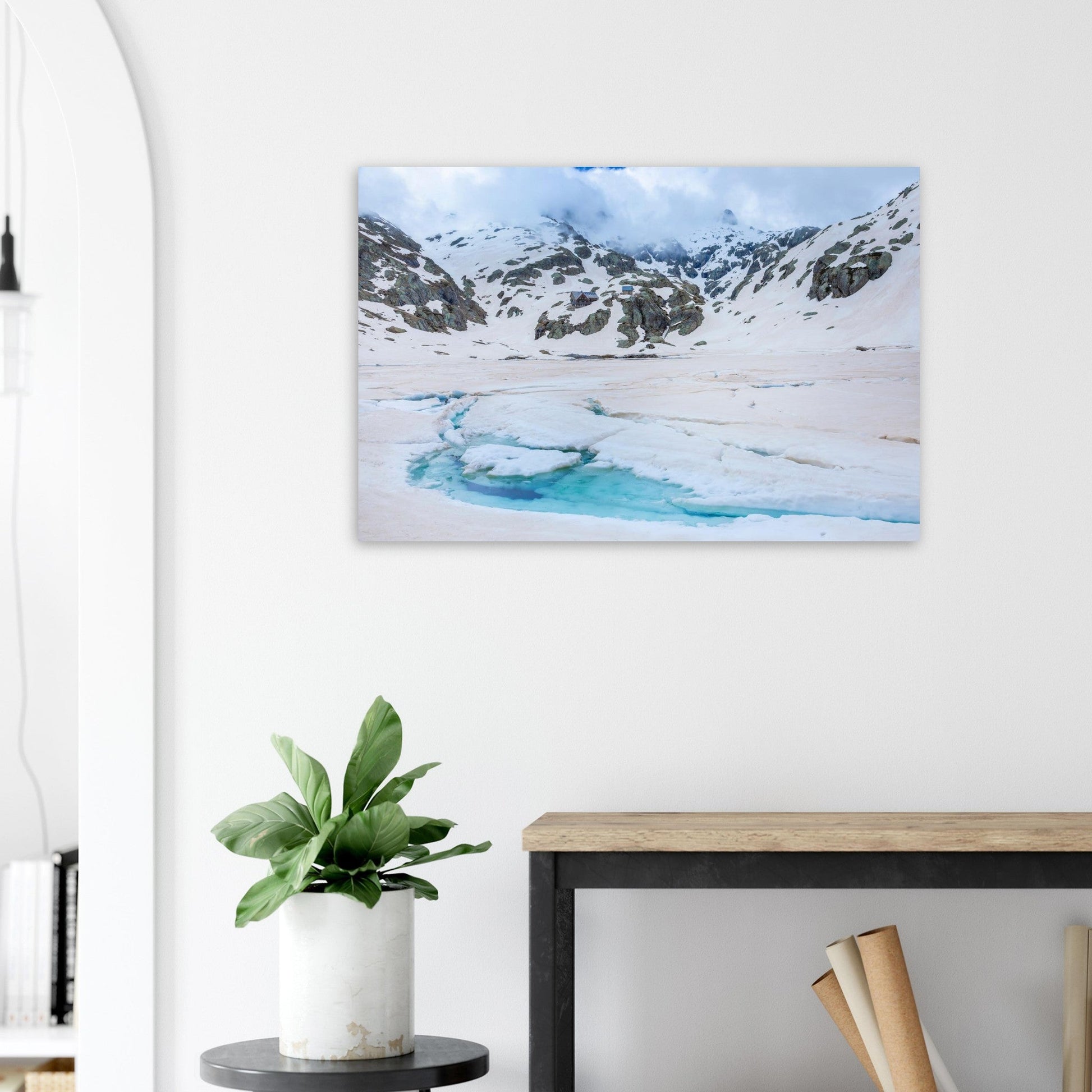 Photo de la fonte des neiges près du lac de la Fous — tableau photo paysage de montagne en Alu Dibond, fabrication française