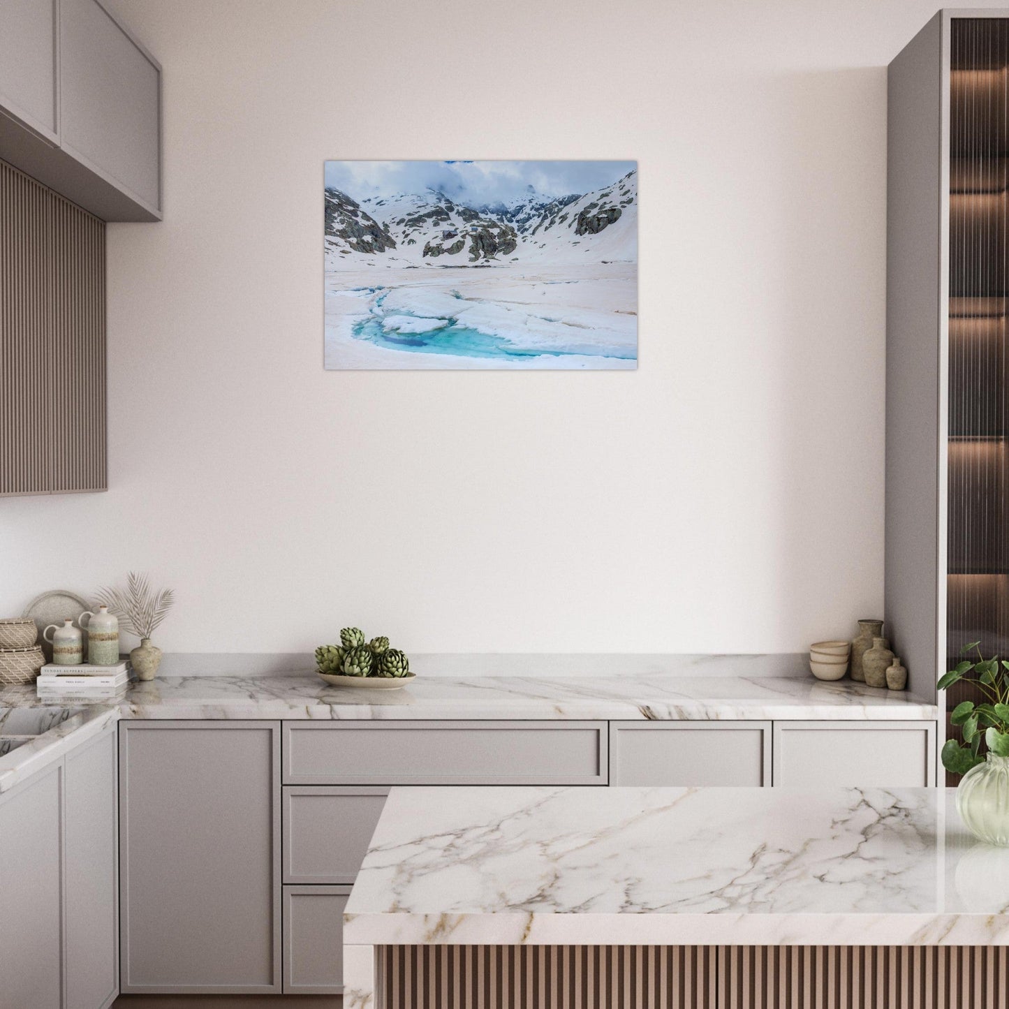 Photo de la fonte des neiges près du lac de la Fous — tableau photo paysage de montagne en Alu Dibond, fabrication française