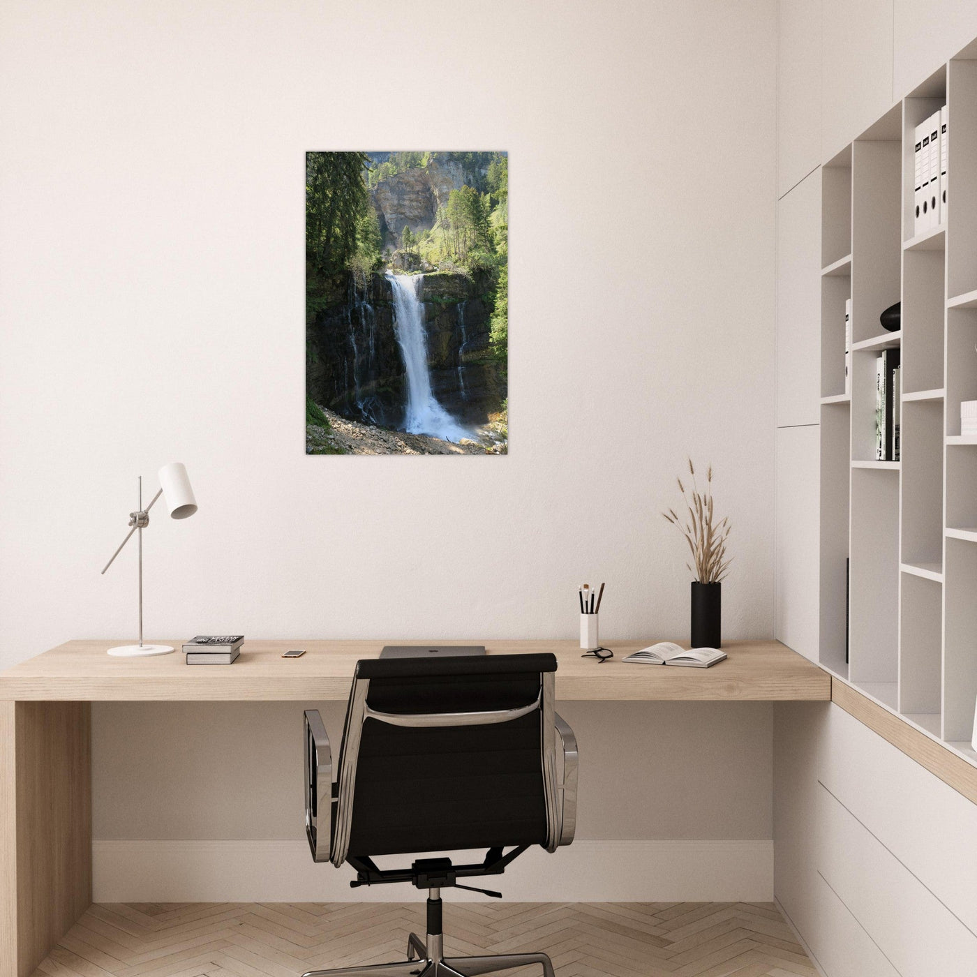 Simulation d’un tableau AluArtMountains dans un intérieur