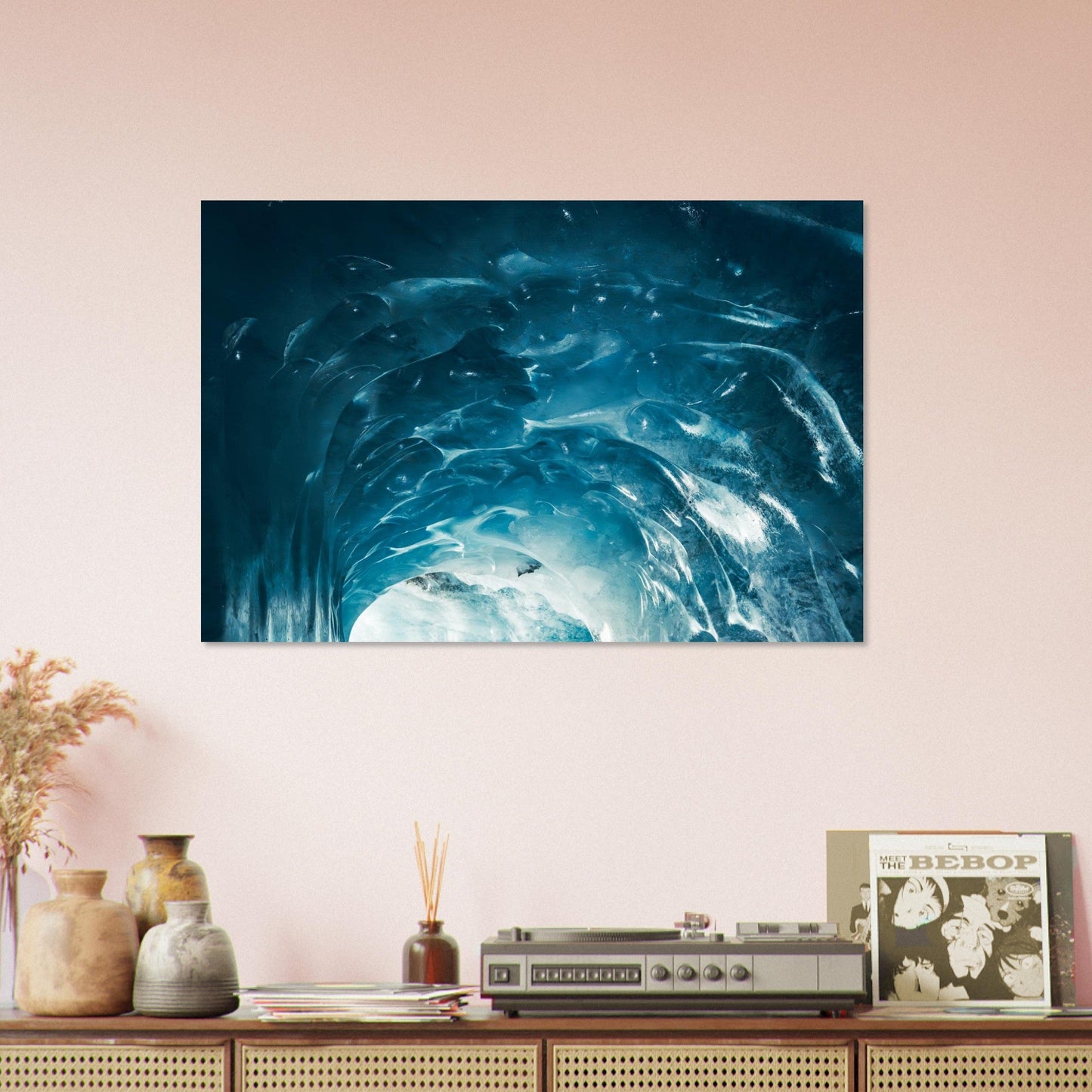 Photo de la grotte de glace de la Mer de Glace — tableau photo paysage de montagne en Alu Dibond, imprimé à la commande en France