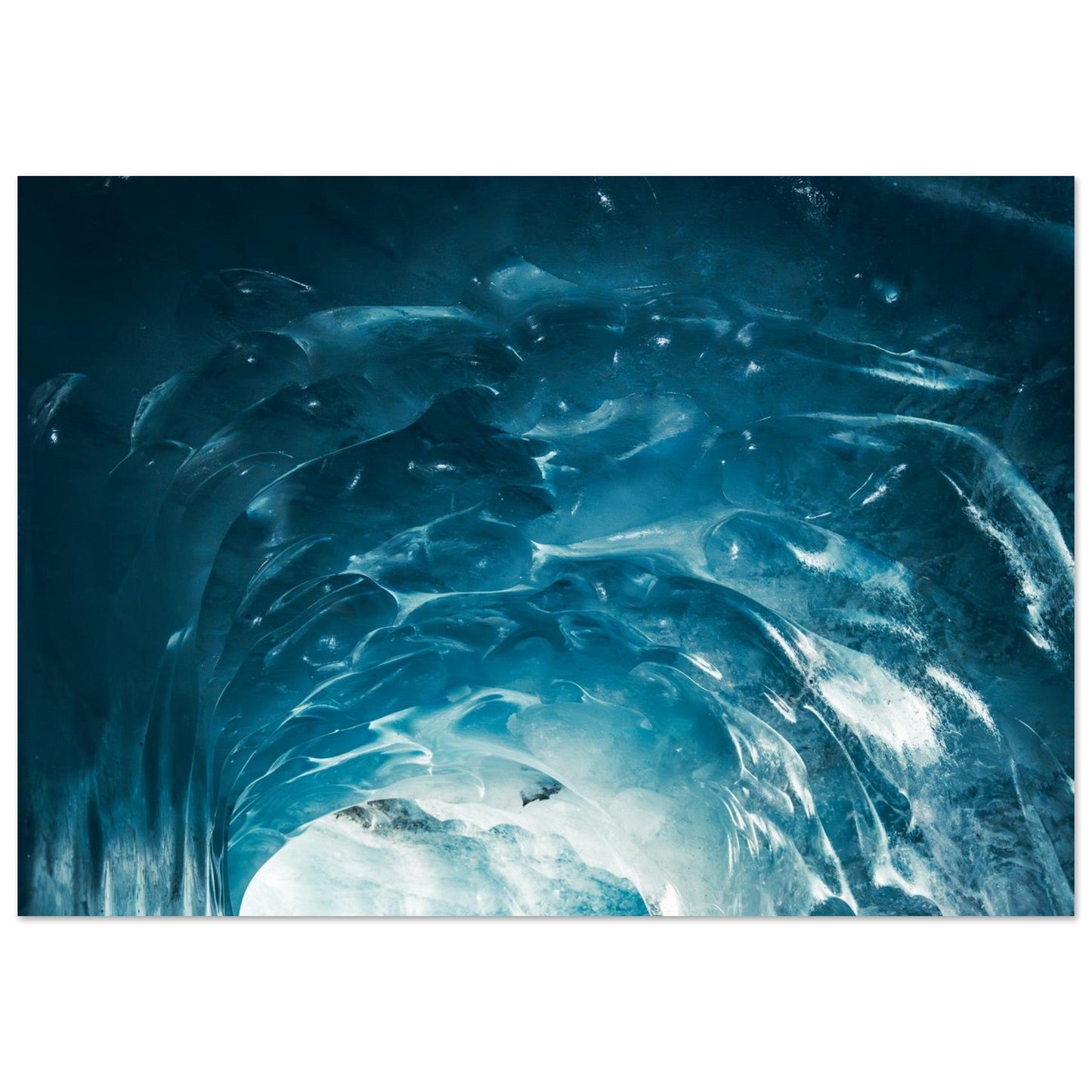 Photo de la grotte de glace de la Mer de Glace — tableau photo paysage de montagne en Alu Dibond, imprimé à la commande en France