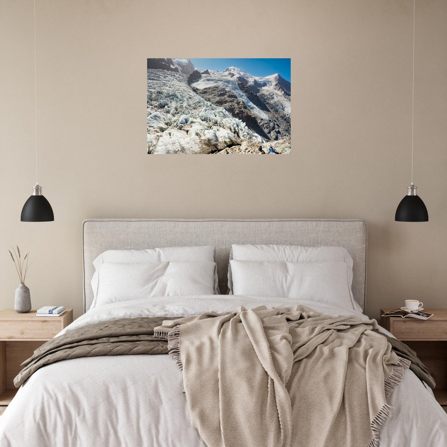 Photo of the Junction between the Bossons and Taconnaz Glaciers — photo print on matte aluminium Dibond