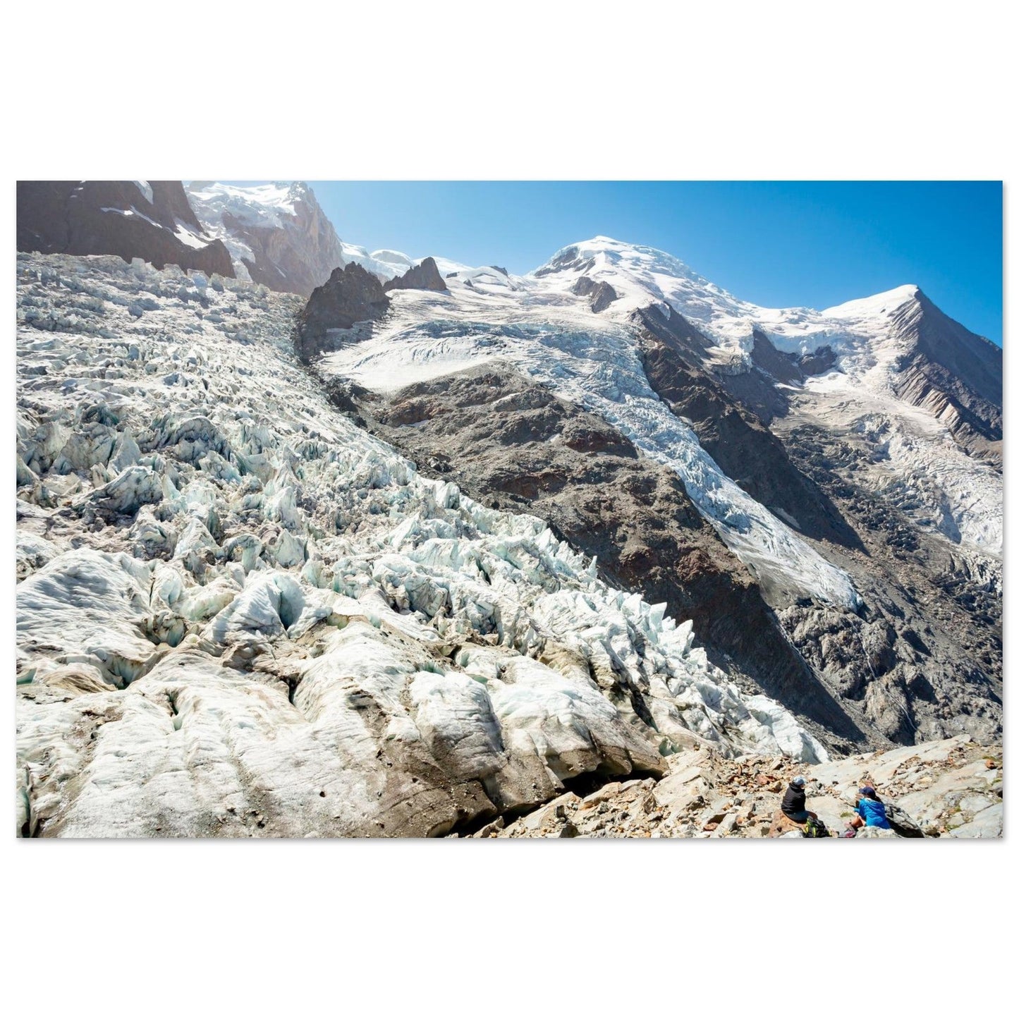 Photo of the Junction between the Bossons and Taconnaz Glaciers — photo print on matte aluminium Dibond