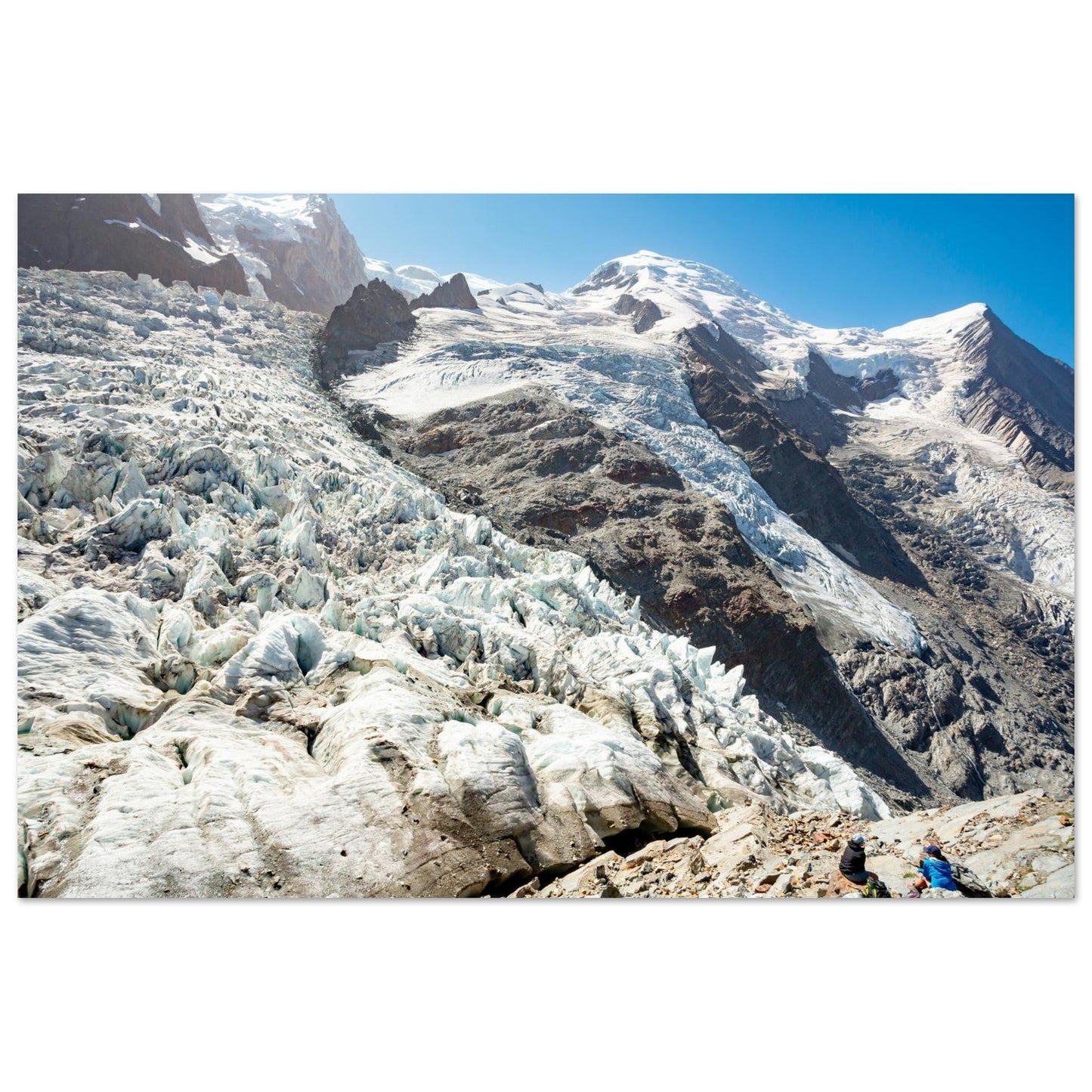 Photo of the Junction between the Bossons and Taconnaz Glaciers — photo print on matte aluminium Dibond