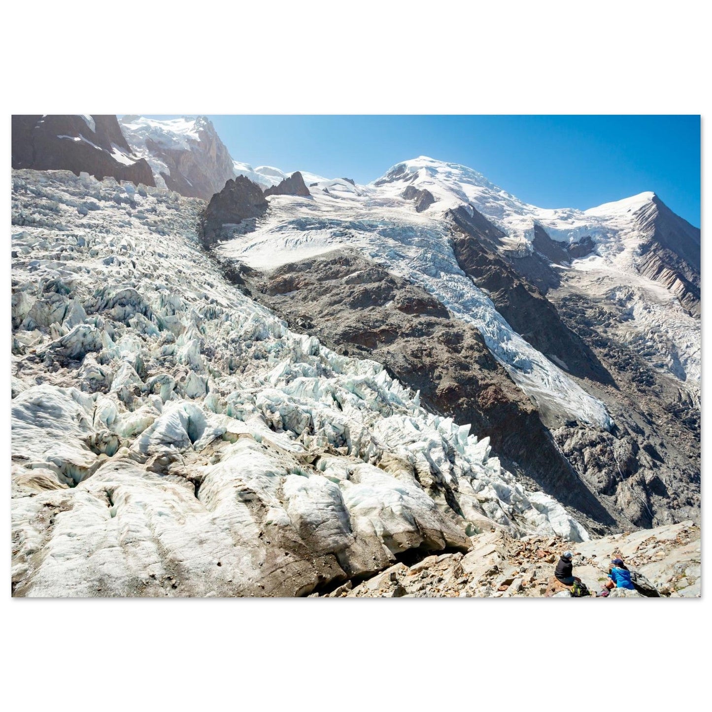 Photo of the Junction between the Bossons and Taconnaz Glaciers — photo print on matte aluminium Dibond