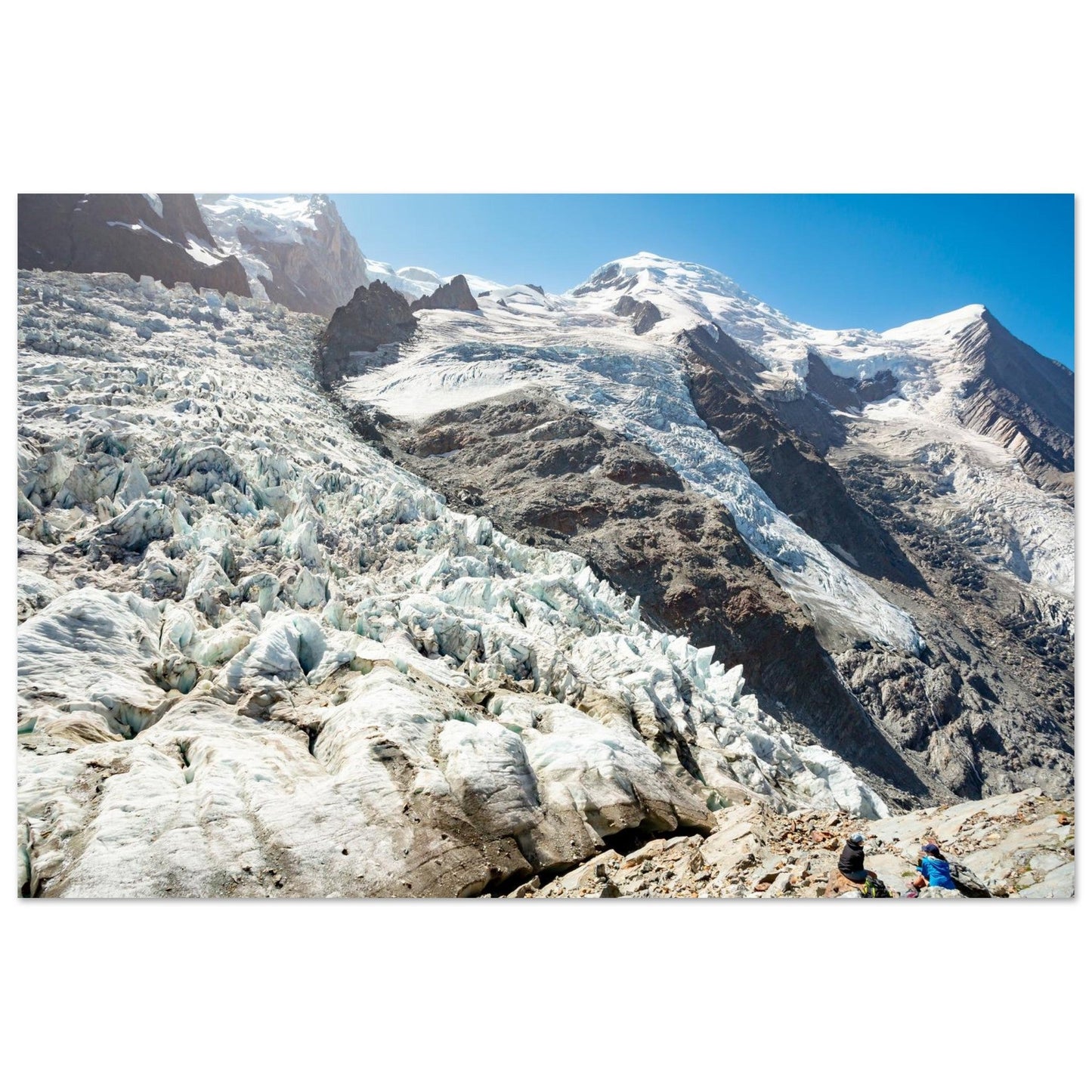 Photo of the Junction between the Bossons and Taconnaz Glaciers — photo print on matte aluminium Dibond