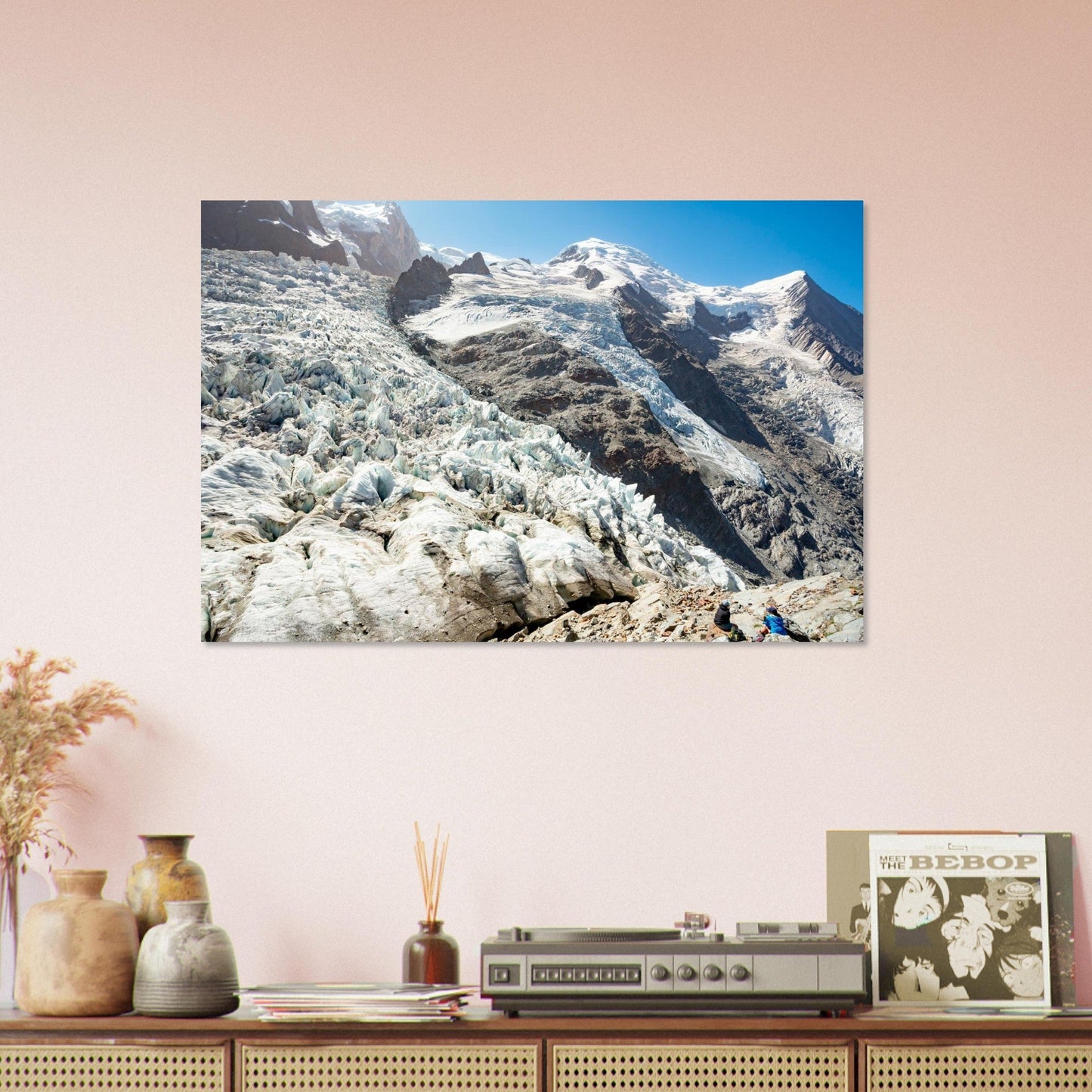 Photo of the Junction between the Bossons and Taconnaz Glaciers — photo print on matte aluminium Dibond