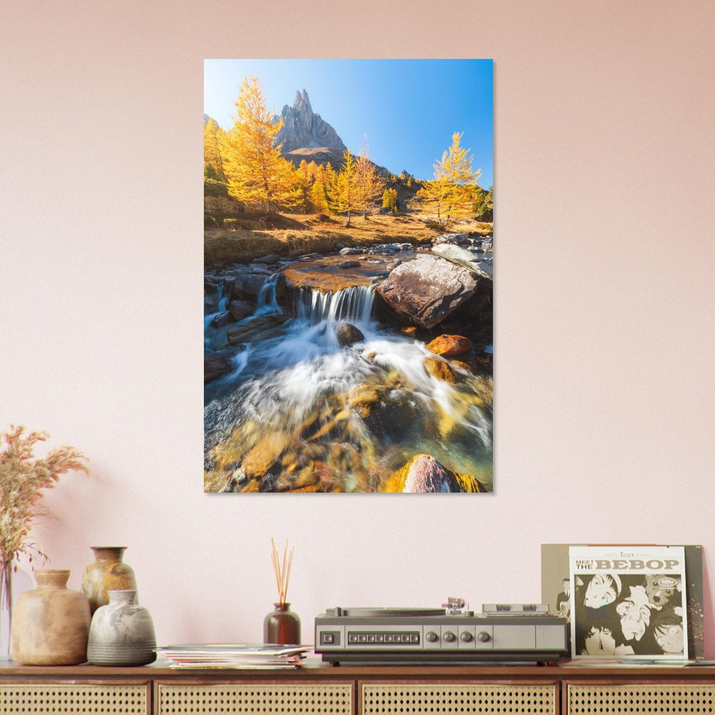 Photo de la vallée de la Clarée en automne — tableau photo paysage de montagne en Alu Dibond, fabrication française
