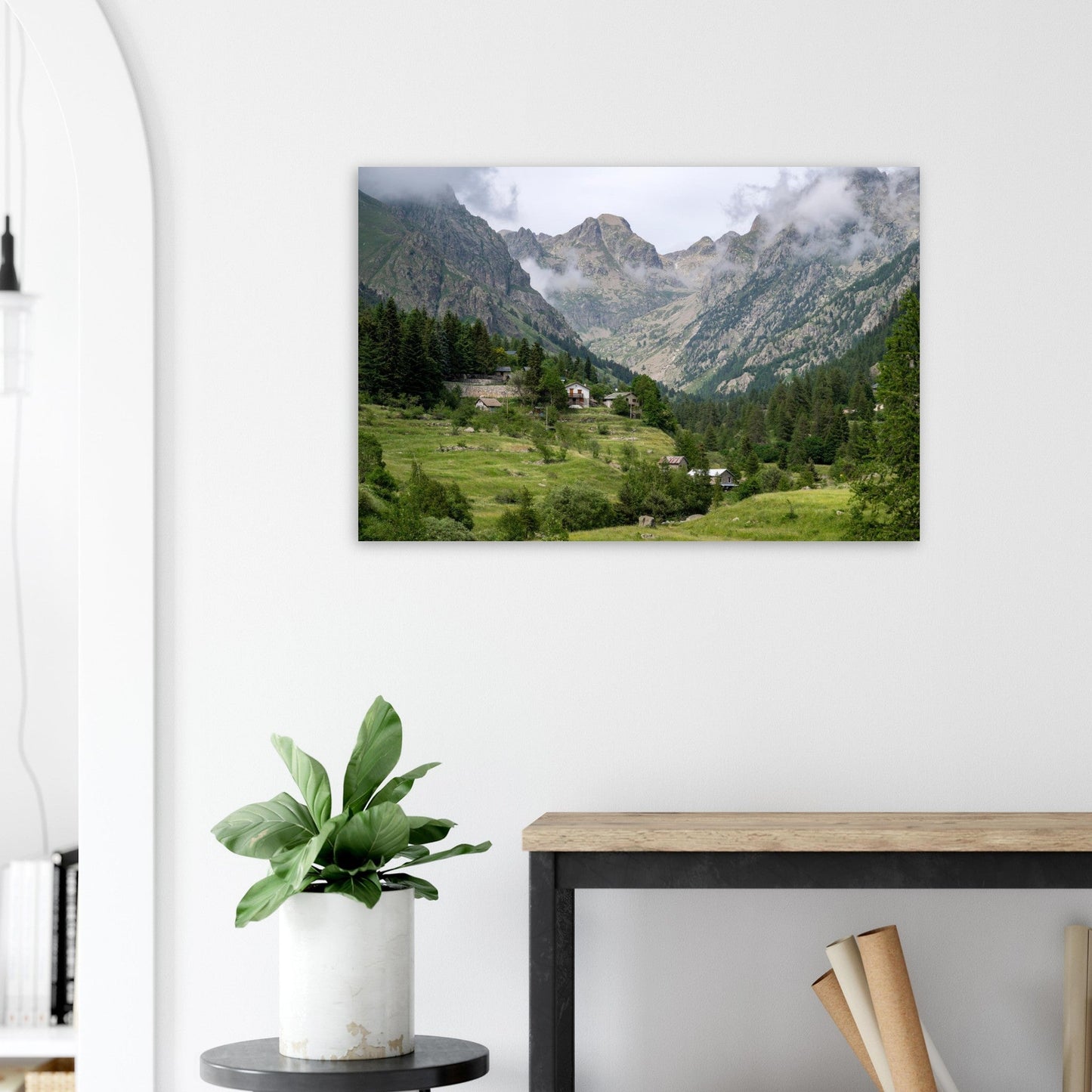 Photo de la vallée de la Gordolasque au printemps — tableau photo paysage de montagne en Alu Dibond, fabrication française