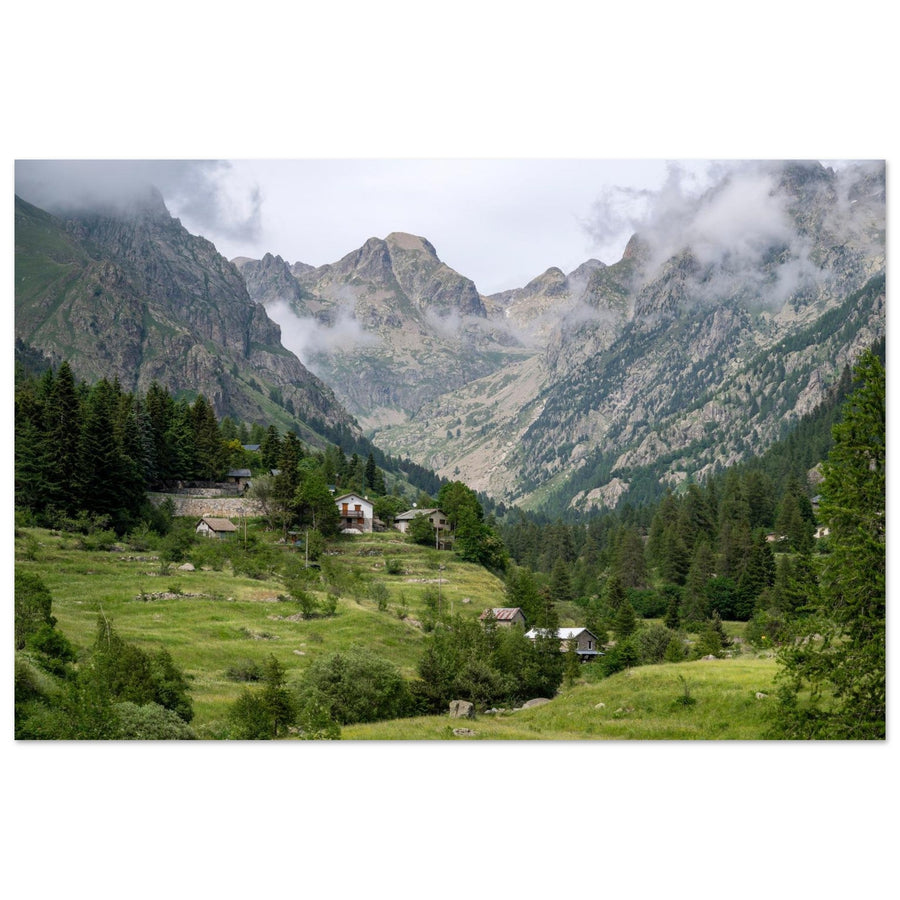 Photo de la vallée de la Gordolasque au printemps — tableau photo paysage de montagne en Alu Dibond, fabrication française