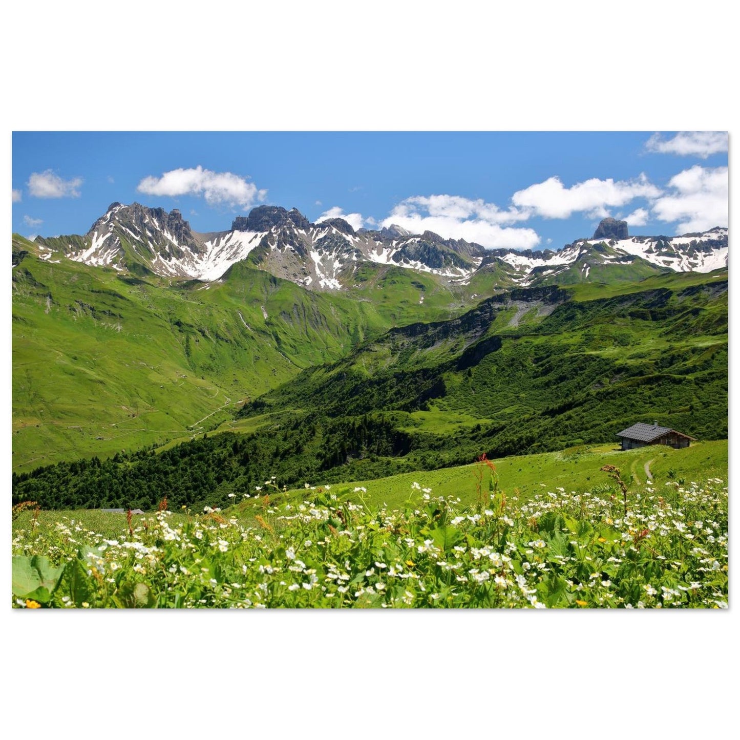 Tableau photo de la Vallée de Roselend dans le Beaufortain, Savoie sur aluminium Dibond mat, format 60 × 90 cm