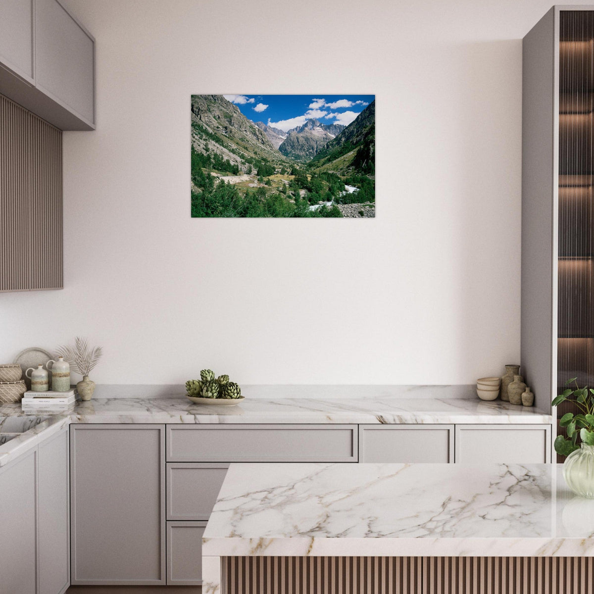 Tableau photo de la vallée du Vénéon dans les Écrins sur aluminium Dibond mat — photographie : Robert Harding Video