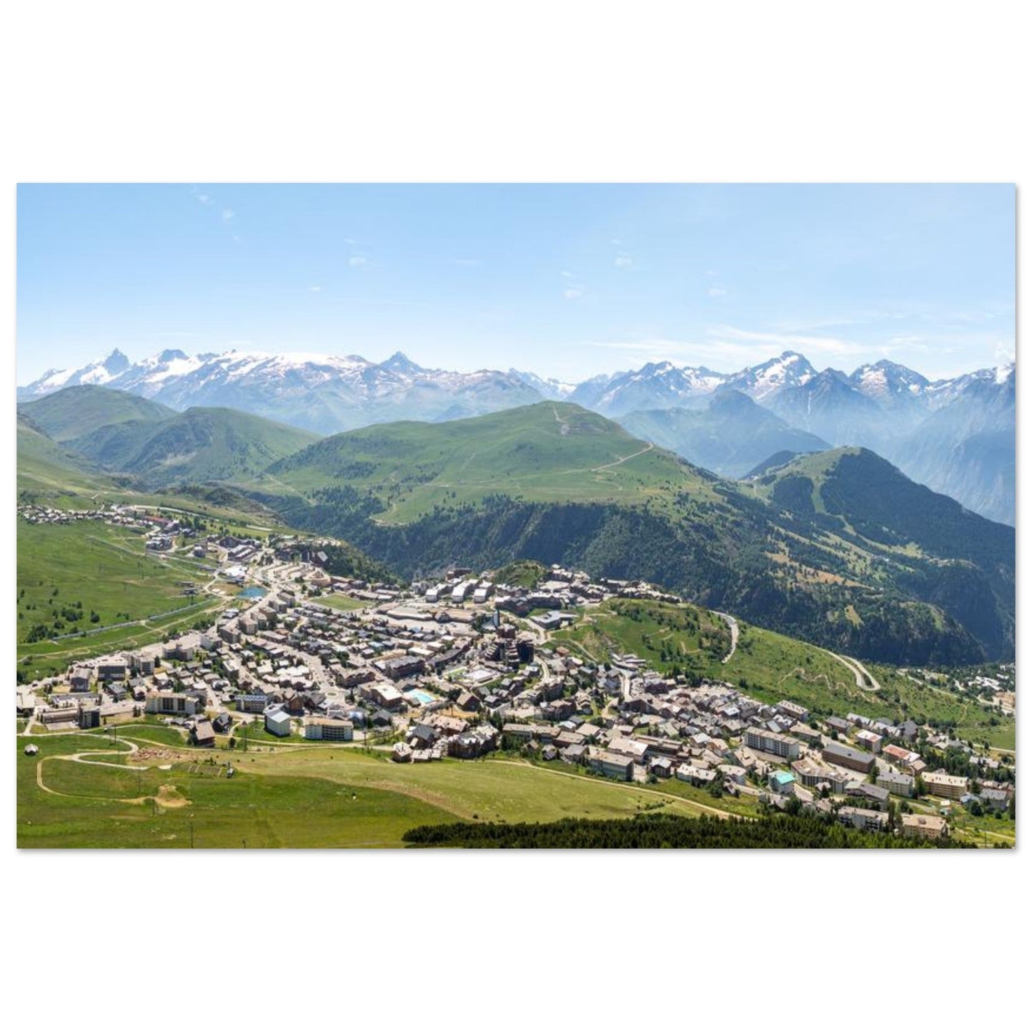 Photo de l’Alpe d’Huez face aux Écrins — tableau photo paysage de montagne en Alu Dibond, fabrication française