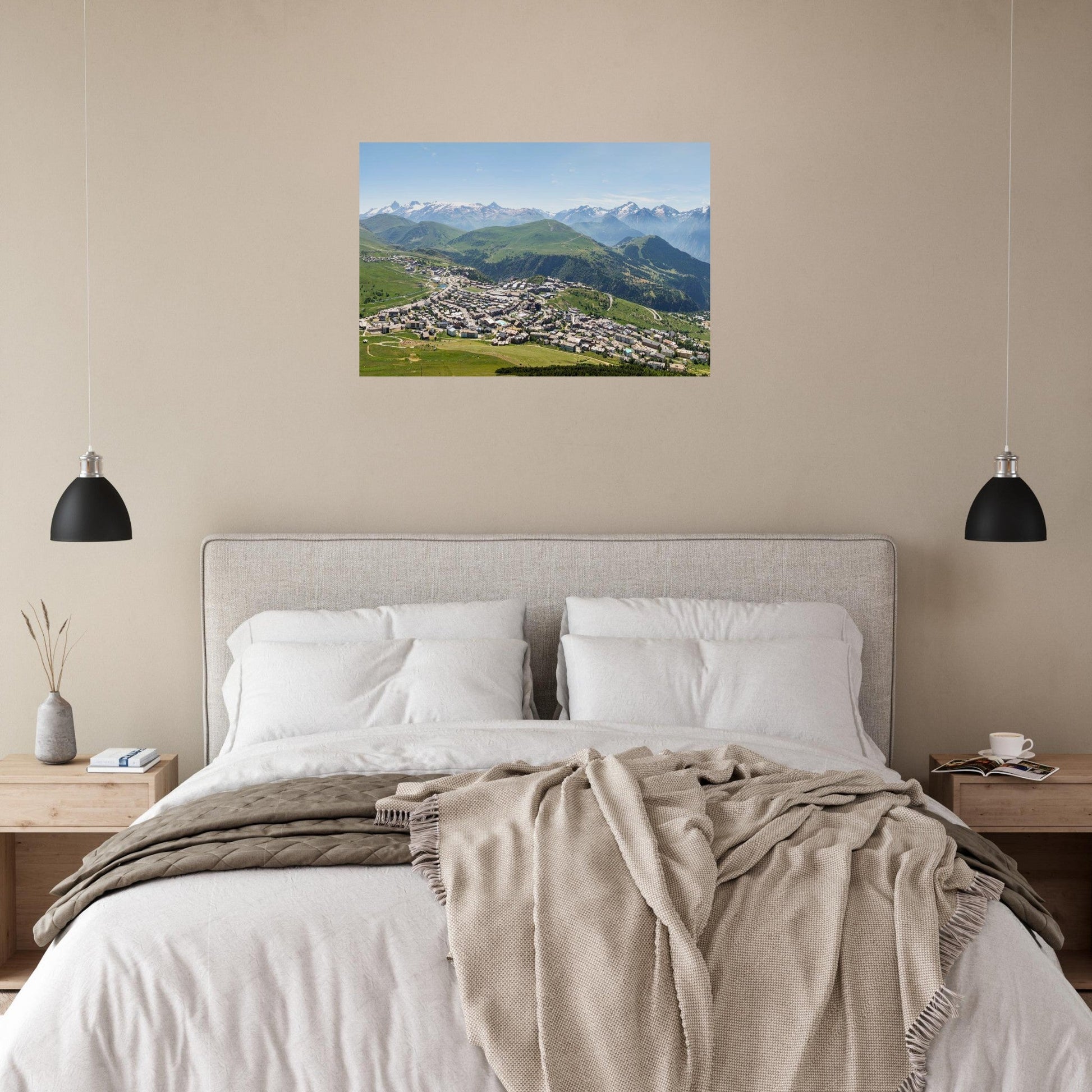 Photo de l’Alpe d’Huez face aux Écrins — tableau photo paysage de montagne en Alu Dibond, fabrication française