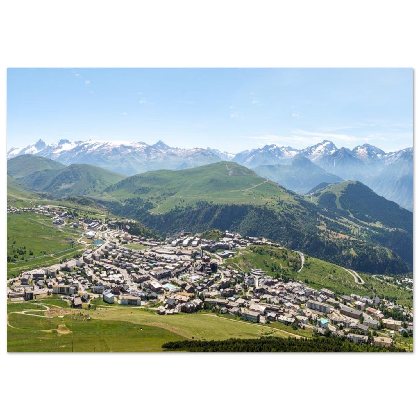 Photo de l’Alpe d’Huez face aux Écrins — tableau photo paysage de montagne en Alu Dibond, fabrication française