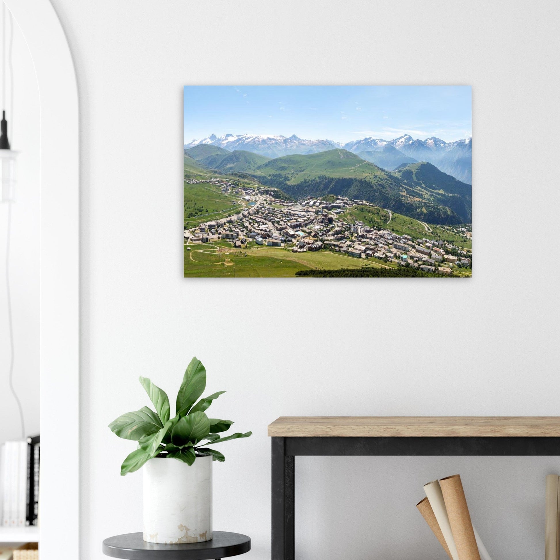 Photo de l’Alpe d’Huez face aux Écrins — tableau photo paysage de montagne en Alu Dibond, fabrication française