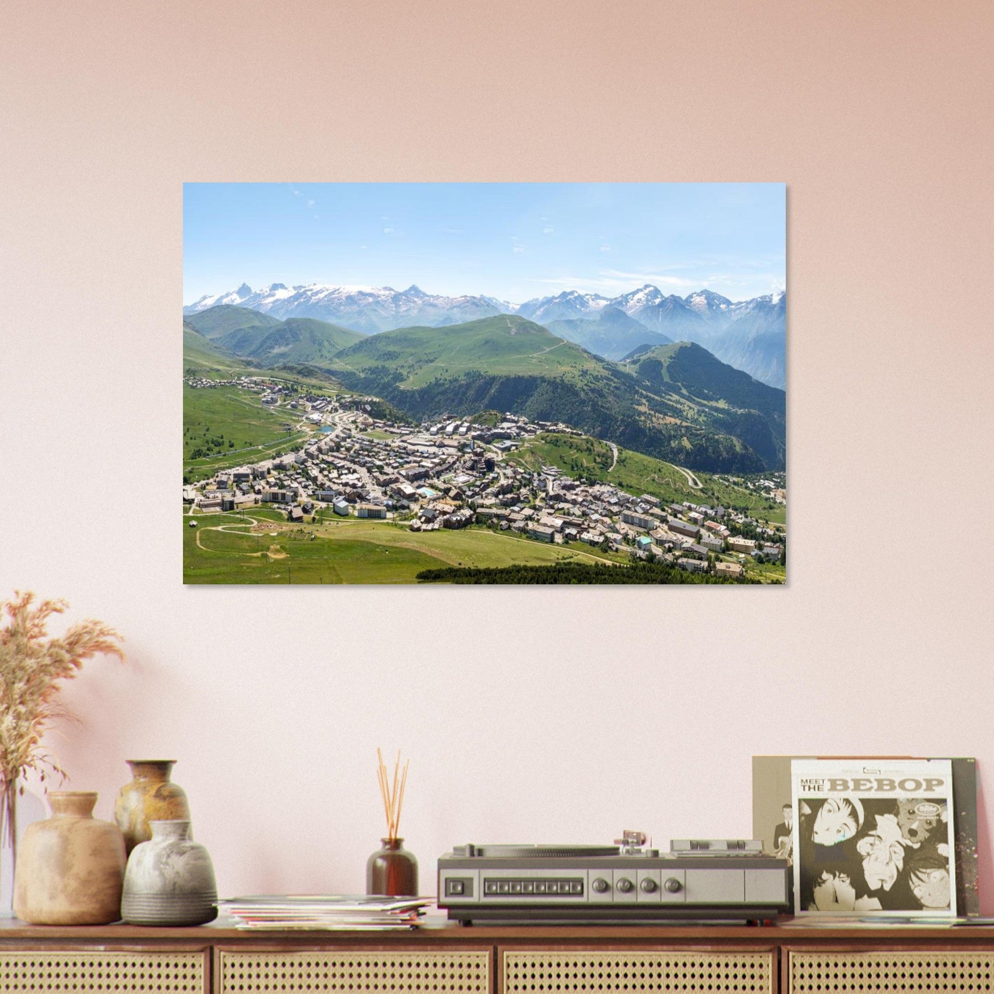 Photo de l’Alpe d’Huez face aux Écrins — tableau photo paysage de montagne en Alu Dibond, fabrication française