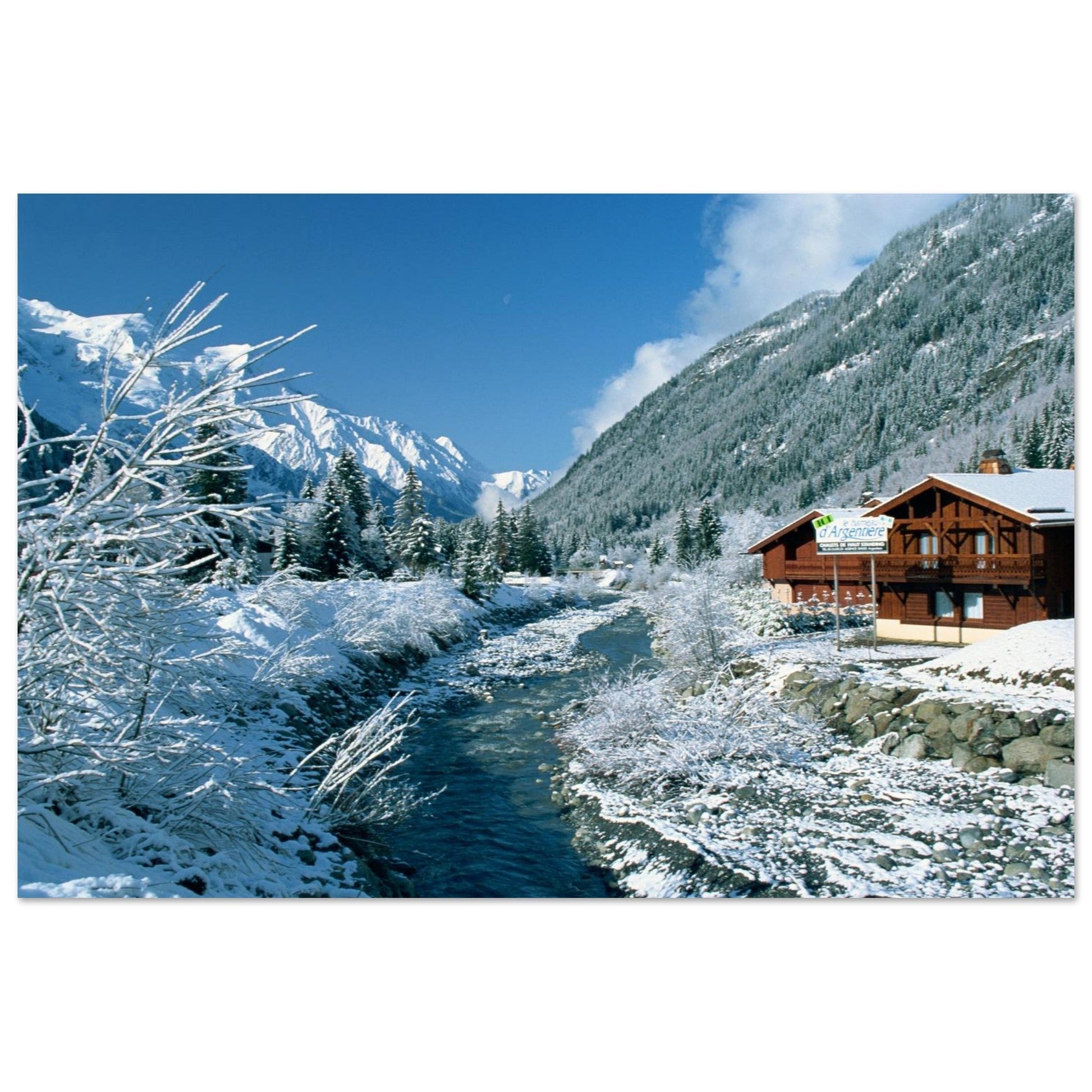 Photo de l’Arve à Argentière sous la neige