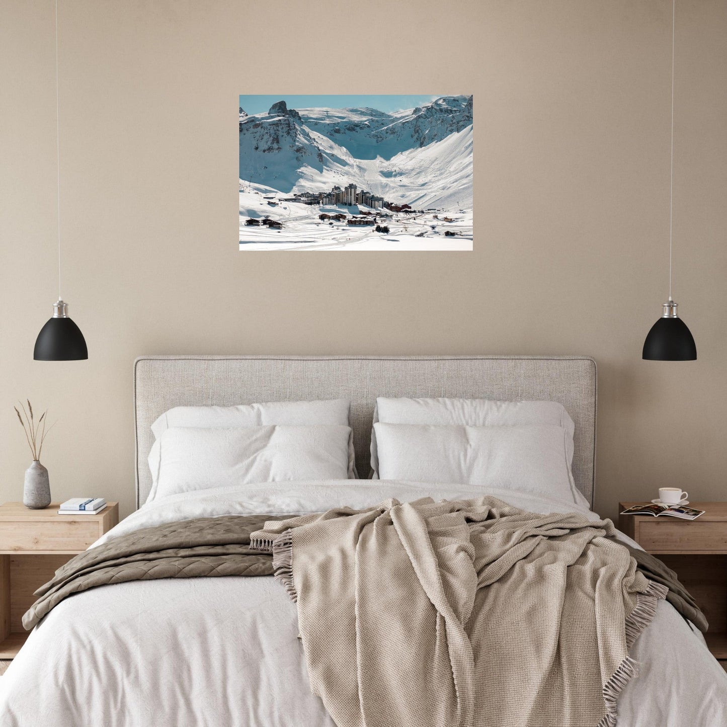 Photo de Val Claret à Tignes sous la lumière du matin — tableau photo paysage de montagne en Alu Dibond, fabrication française