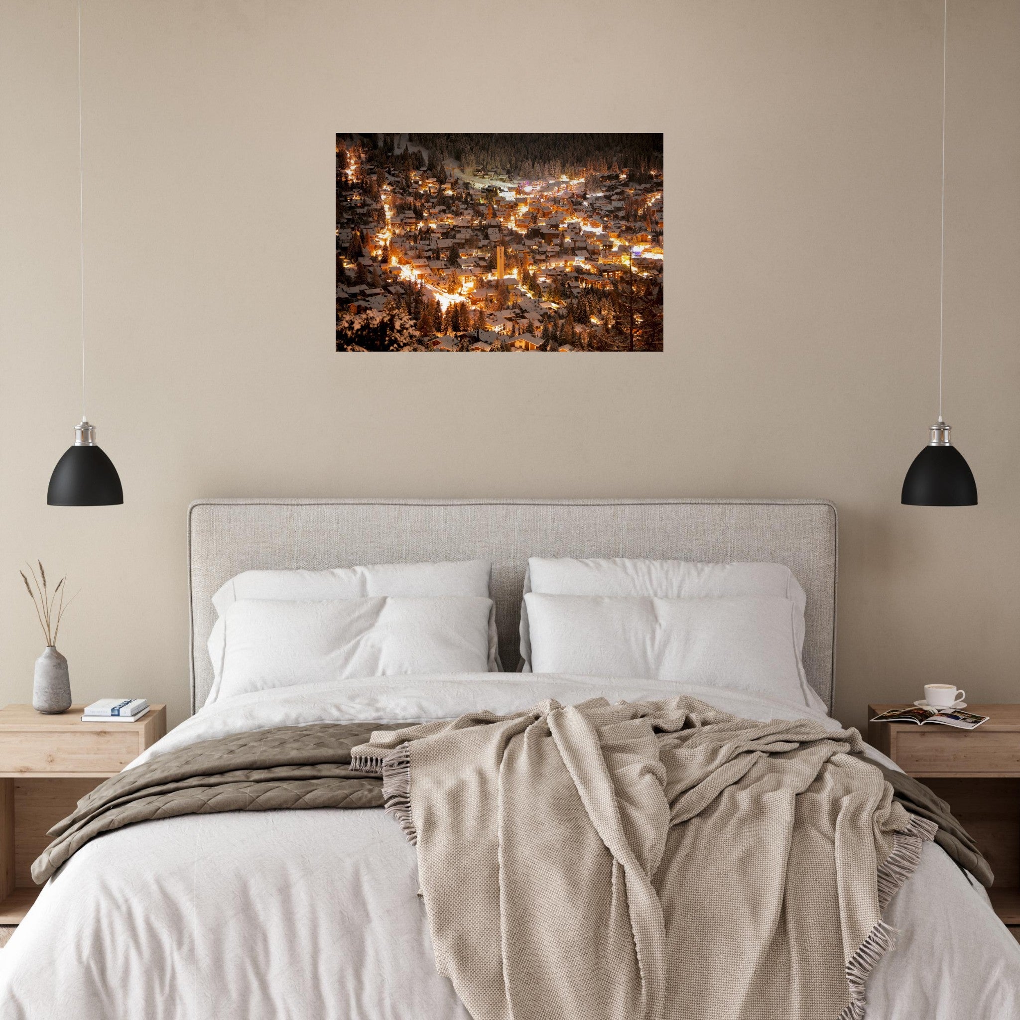 Photo print of Verbier in the snow at dusk