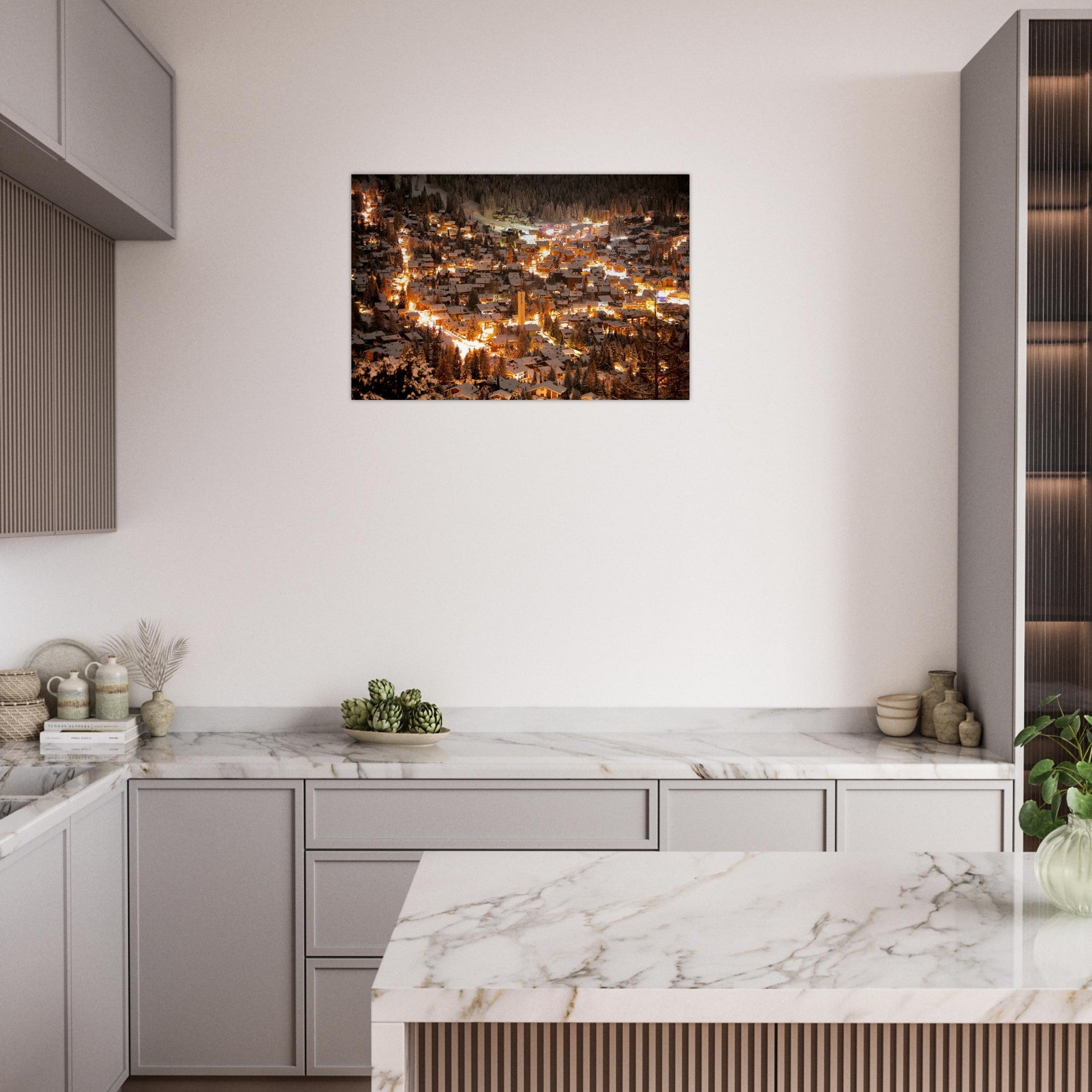 Photo print of Verbier in the snow at dusk