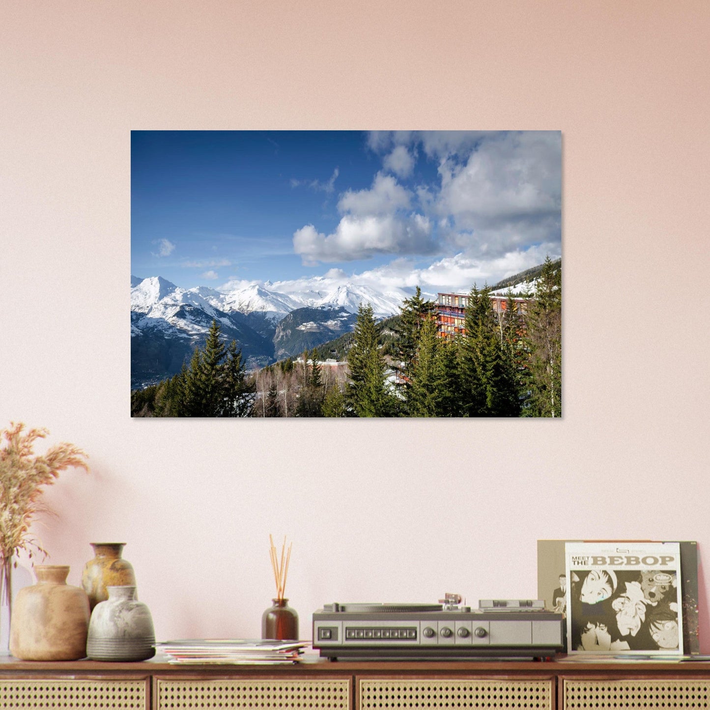 Photo des Arcs face aux sommets enneigés de la Tarentaise — tableau photo paysage de montagne en Alu Dibond, fabrication française