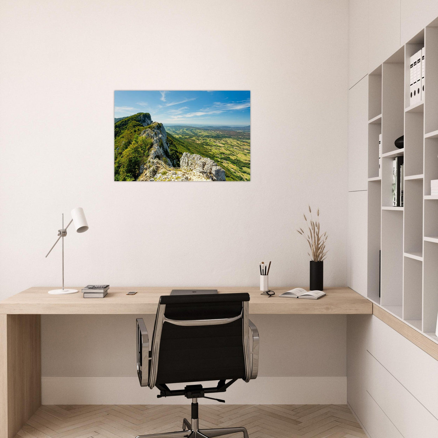 Simulation of an AluArtMountains photo print in an interior setting