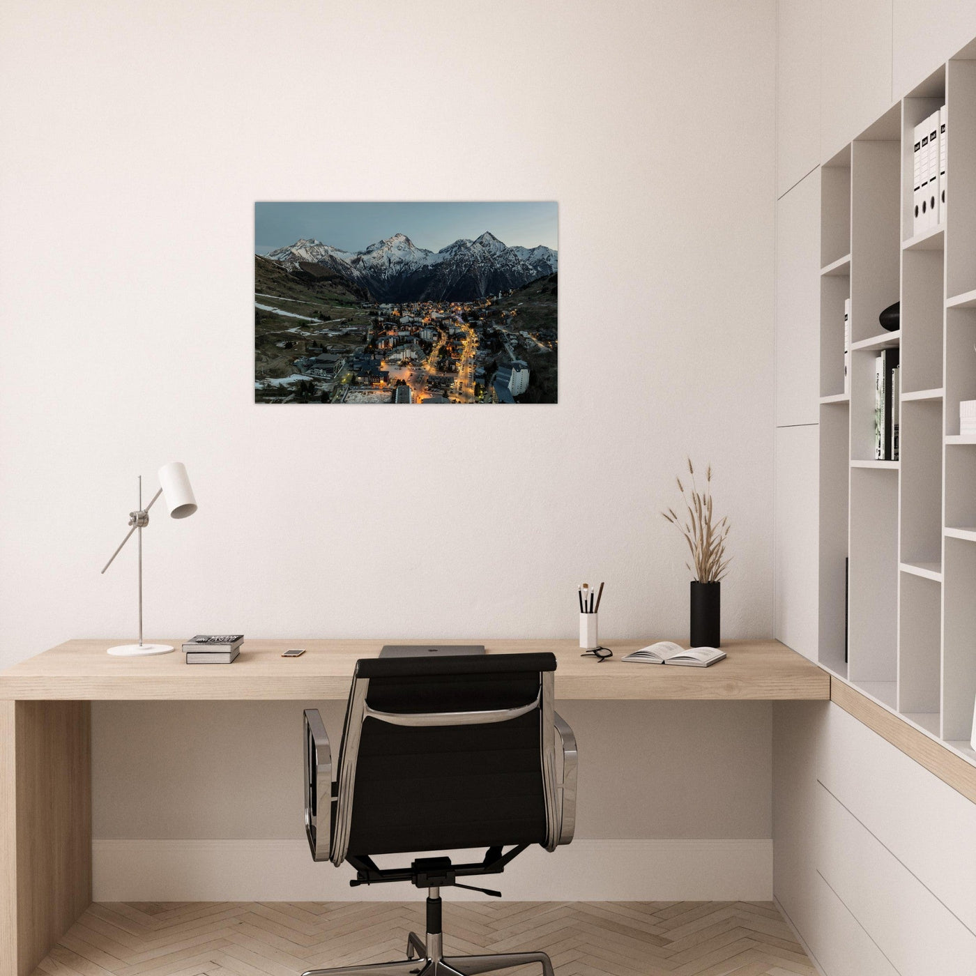 Vorschau eines AluArtMountains Fotodrucks in einem Innenraum