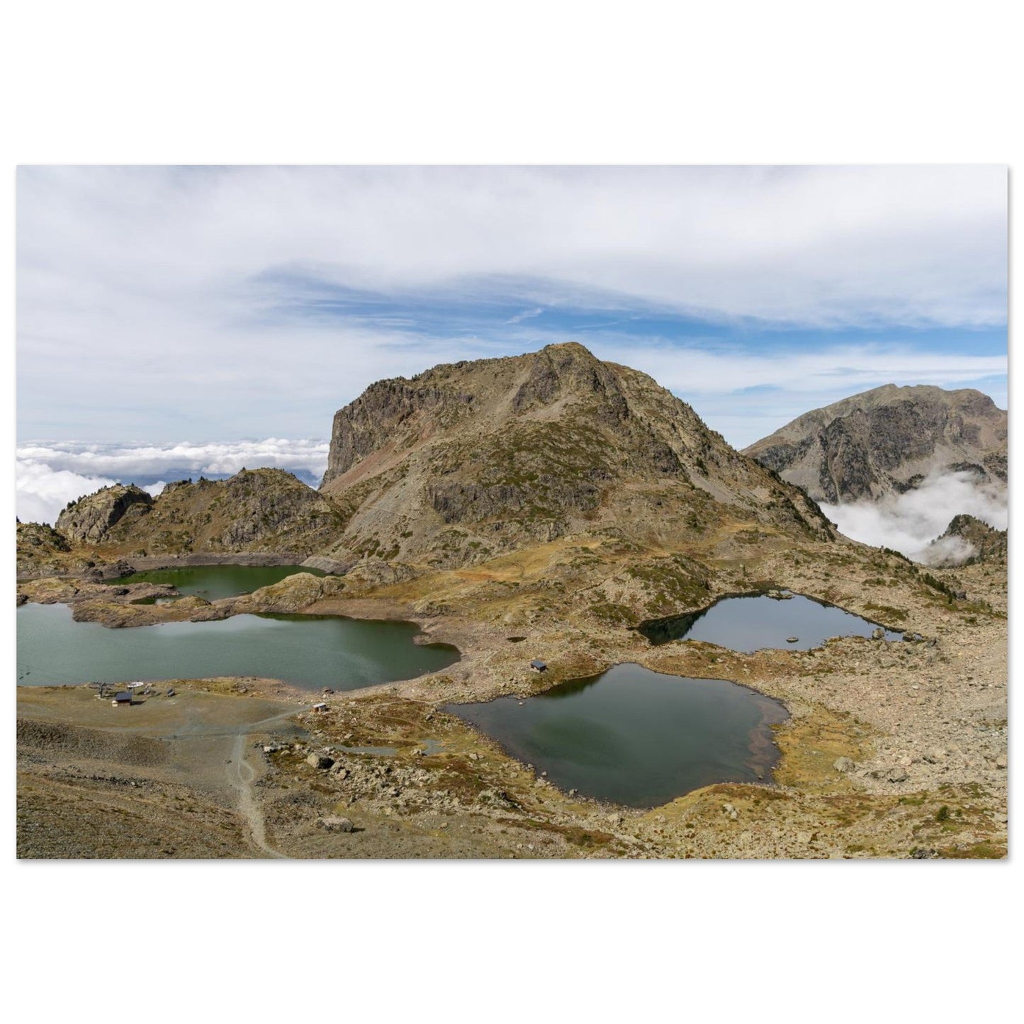 Tableau photo des lacs Robert dans le massif de Belledonne sur aluminium Dibond mat, format 70 × 100 cm
