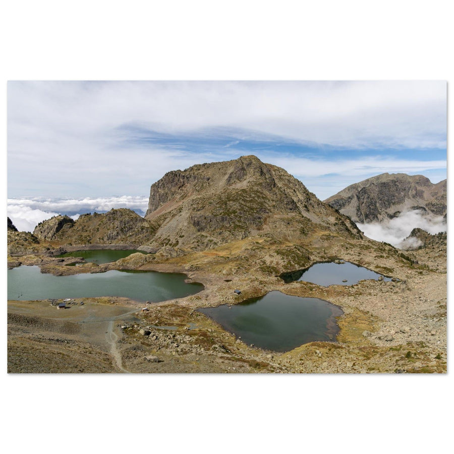 Tableau photo des lacs Robert dans le massif de Belledonne sur aluminium Dibond mat, format 60 × 90 cm
