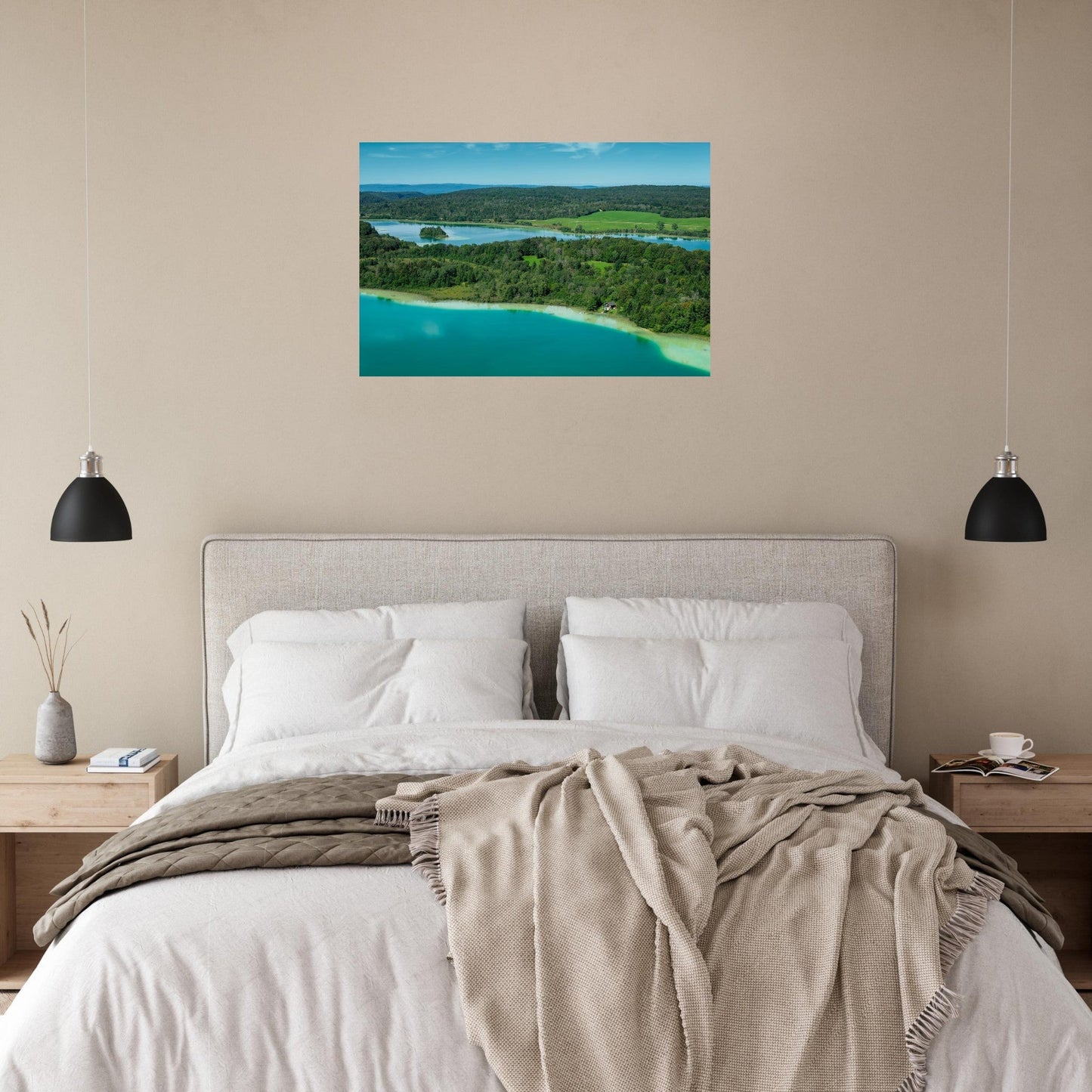 Photo of the Four Lakes of Jura from the viewpoint — photo print on matte aluminium Dibond