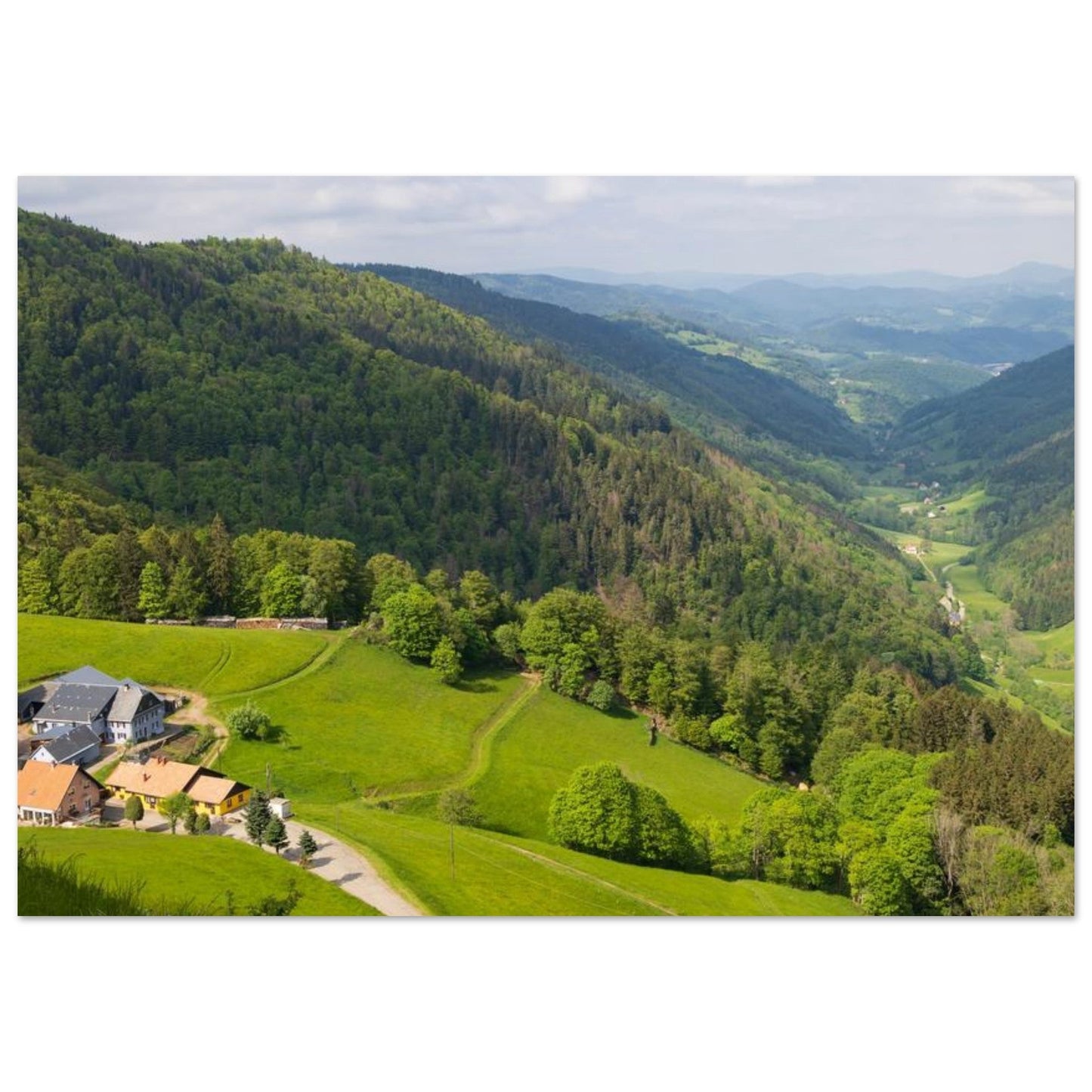 Photo of the Vosges from the Ridge Road — photo print on matte aluminium Dibond