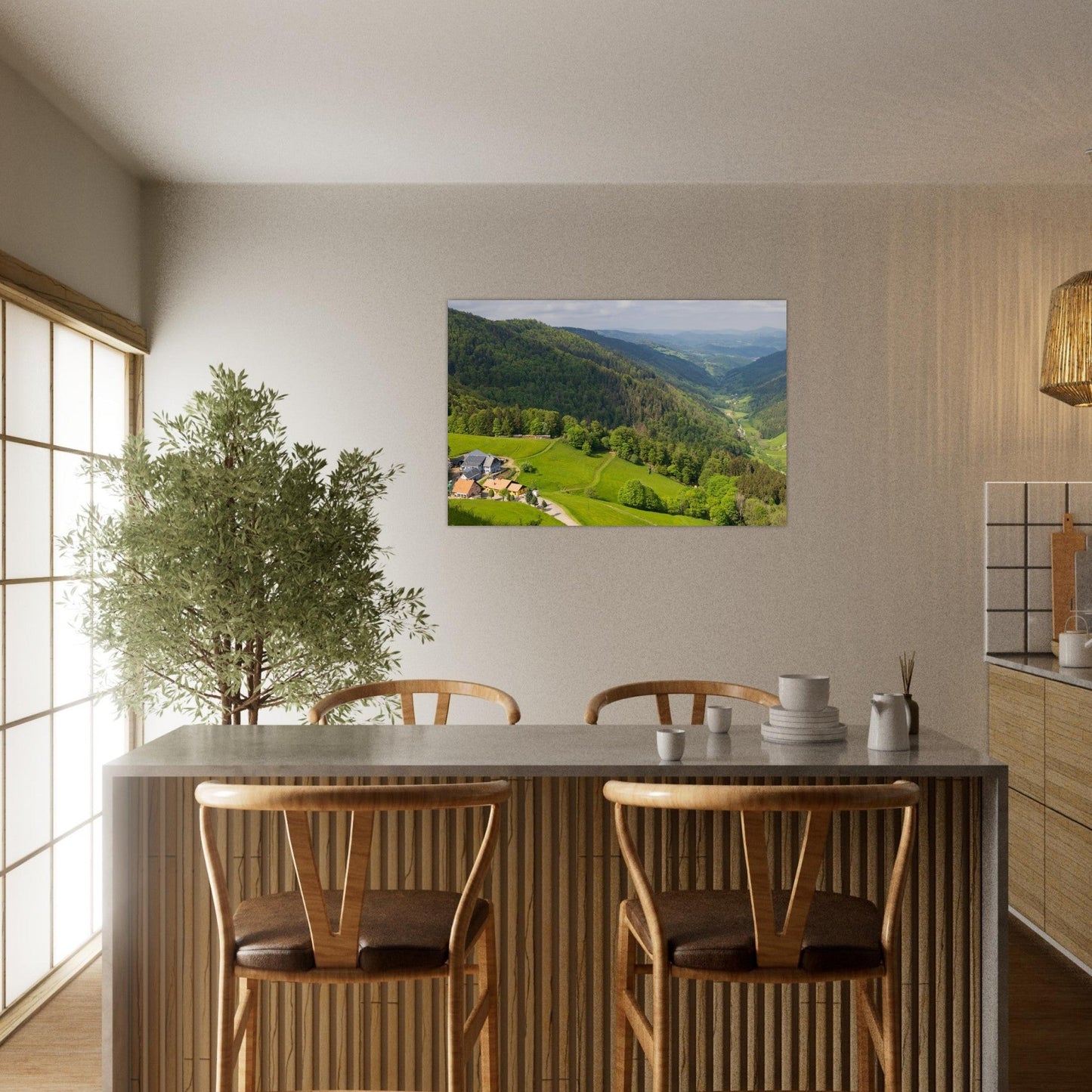 Photo of the Vosges from the Ridge Road — photo print on matte aluminium Dibond
