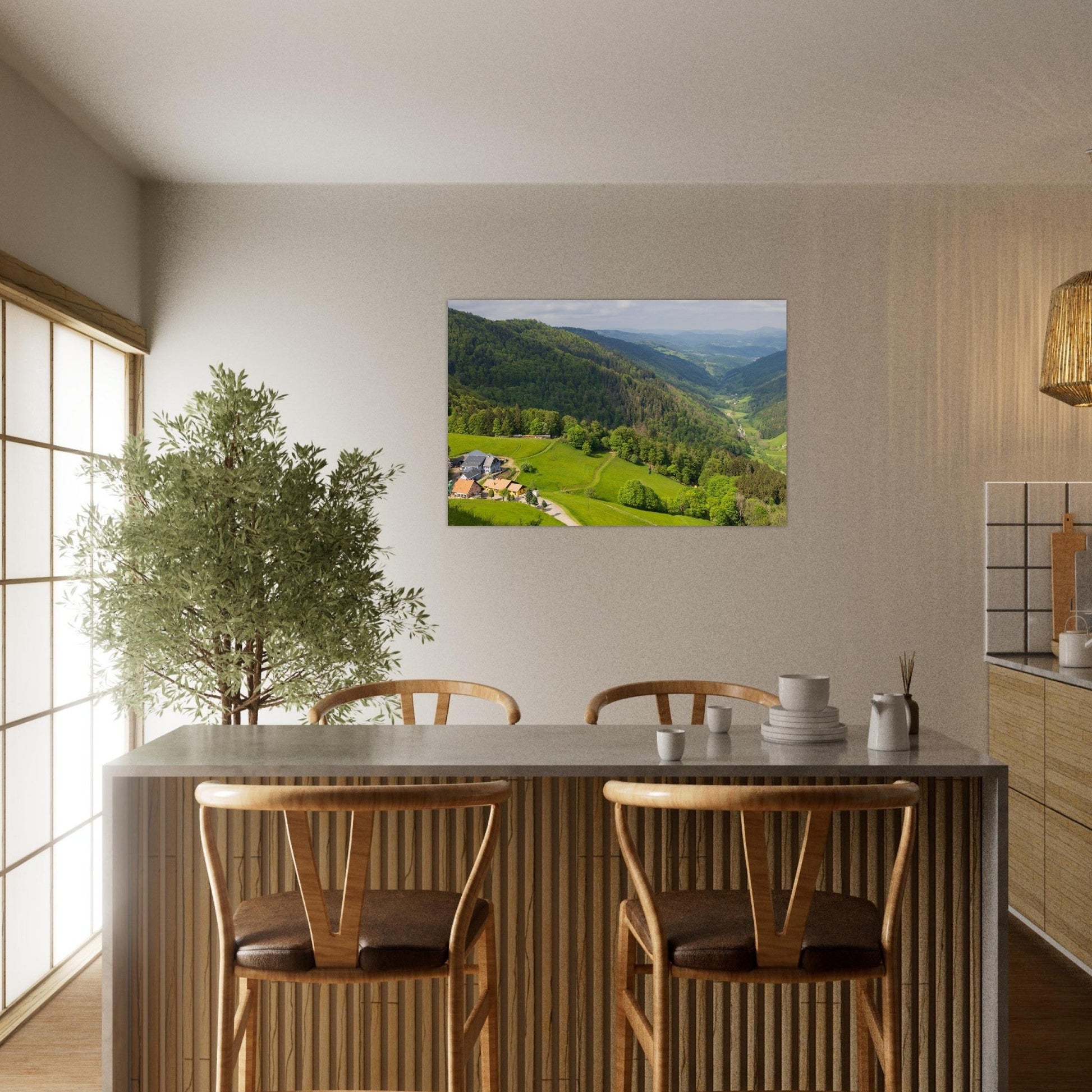 Photo des Vosges depuis la Route des Crêtes — tableau photo paysage de montagne en Alu Dibond